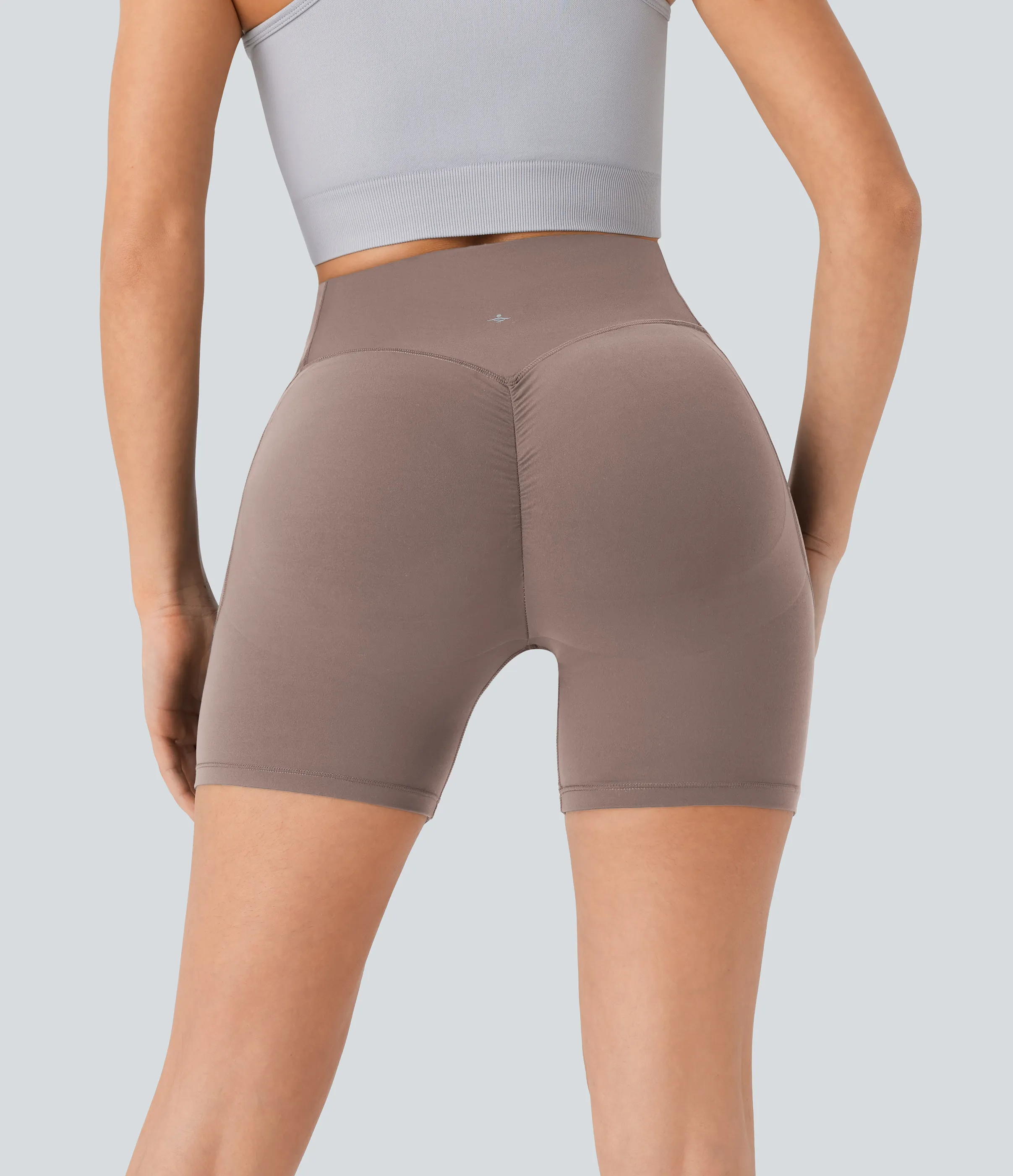 Halara Pantalón corto SoCinched UltraSculpt ciclista tiro alto realce glúteo bolsillo lateral entrenamiento 12.5cm - Dawn Brown - S sold by Halara product image thumbnail 3