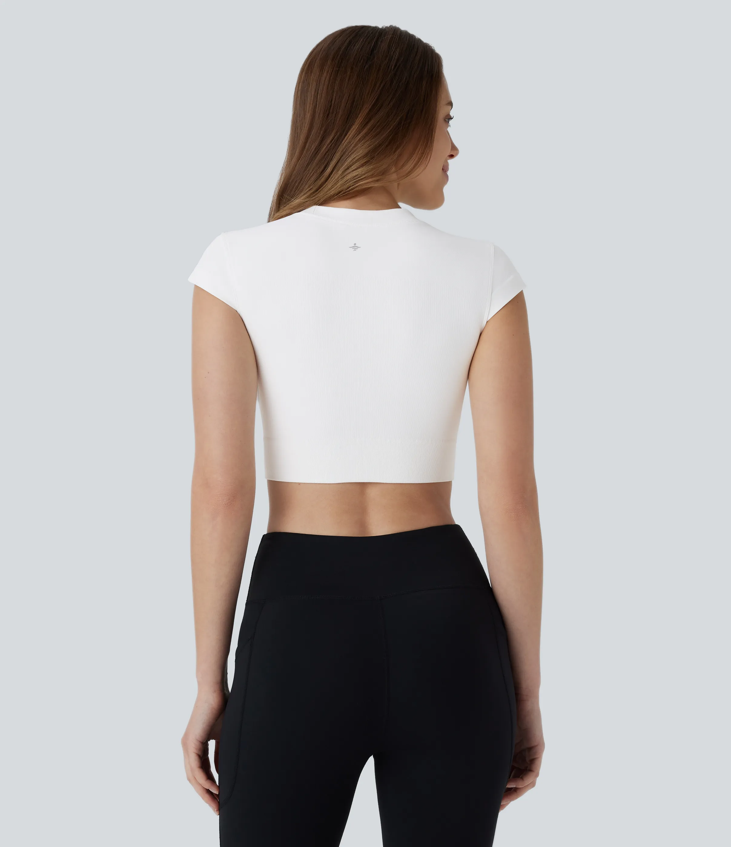 Halara Top deportivo yoga manga corta cuello redondo sin costura - White - L sold by Halara product image thumbnail 3