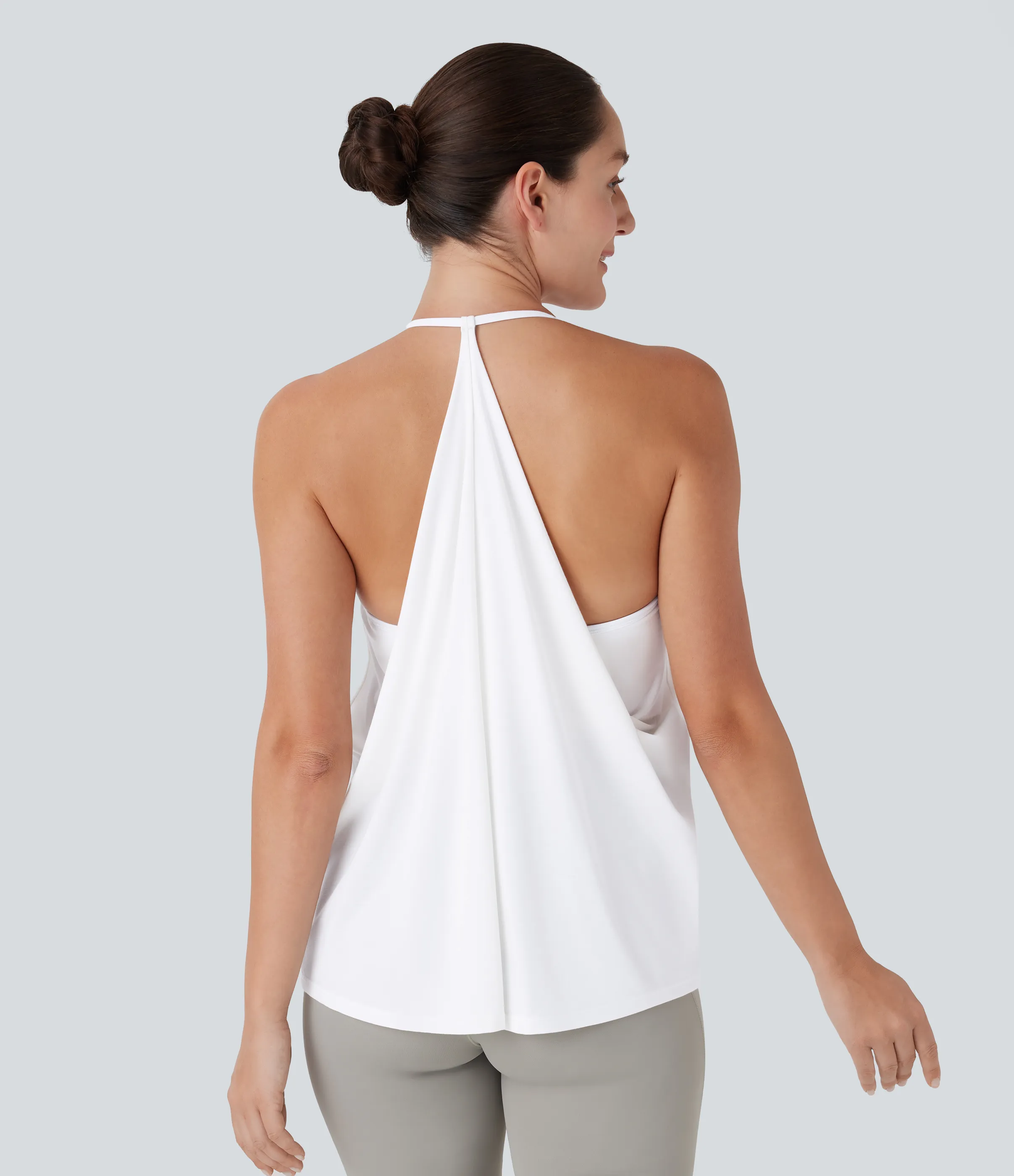 Halara Top Softlyzero™ Airy deportivo yoga cuello halter sin espalda tacto fresco - UPF 50+ - White - L sold by Halara product image thumbnail 2