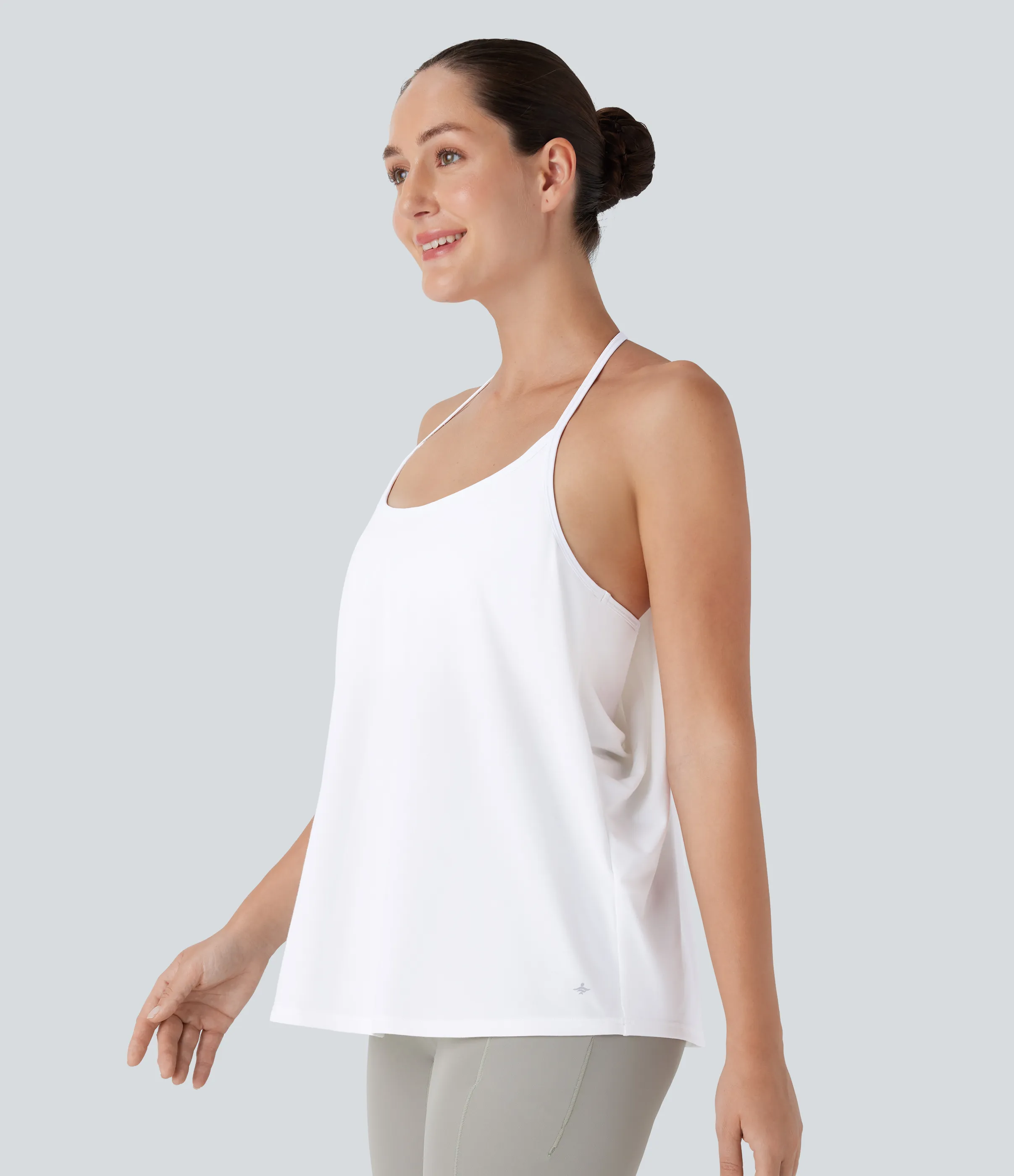 Halara Top Softlyzero™ Airy deportivo yoga cuello halter sin espalda tacto fresco - UPF 50+ - White - L sold by Halara product image thumbnail 4