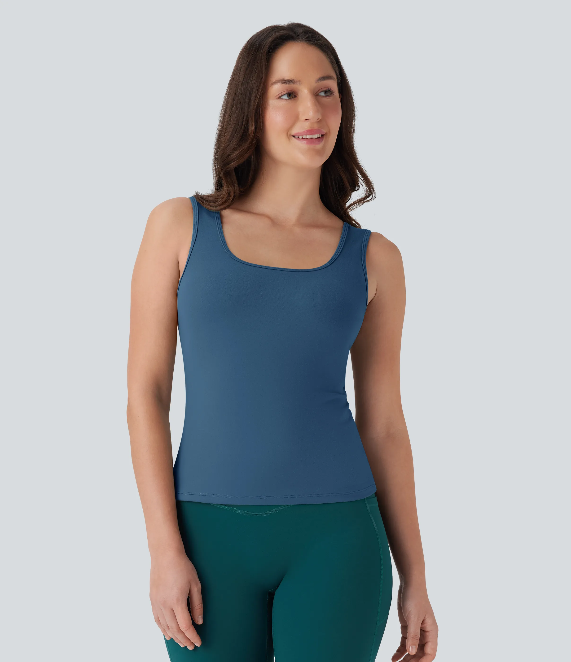 Halara Camiseta yoga cruzada cuello U sin espalda - más largo - Electric Blue - S(Long) sold by Halara product image thumbnail 3