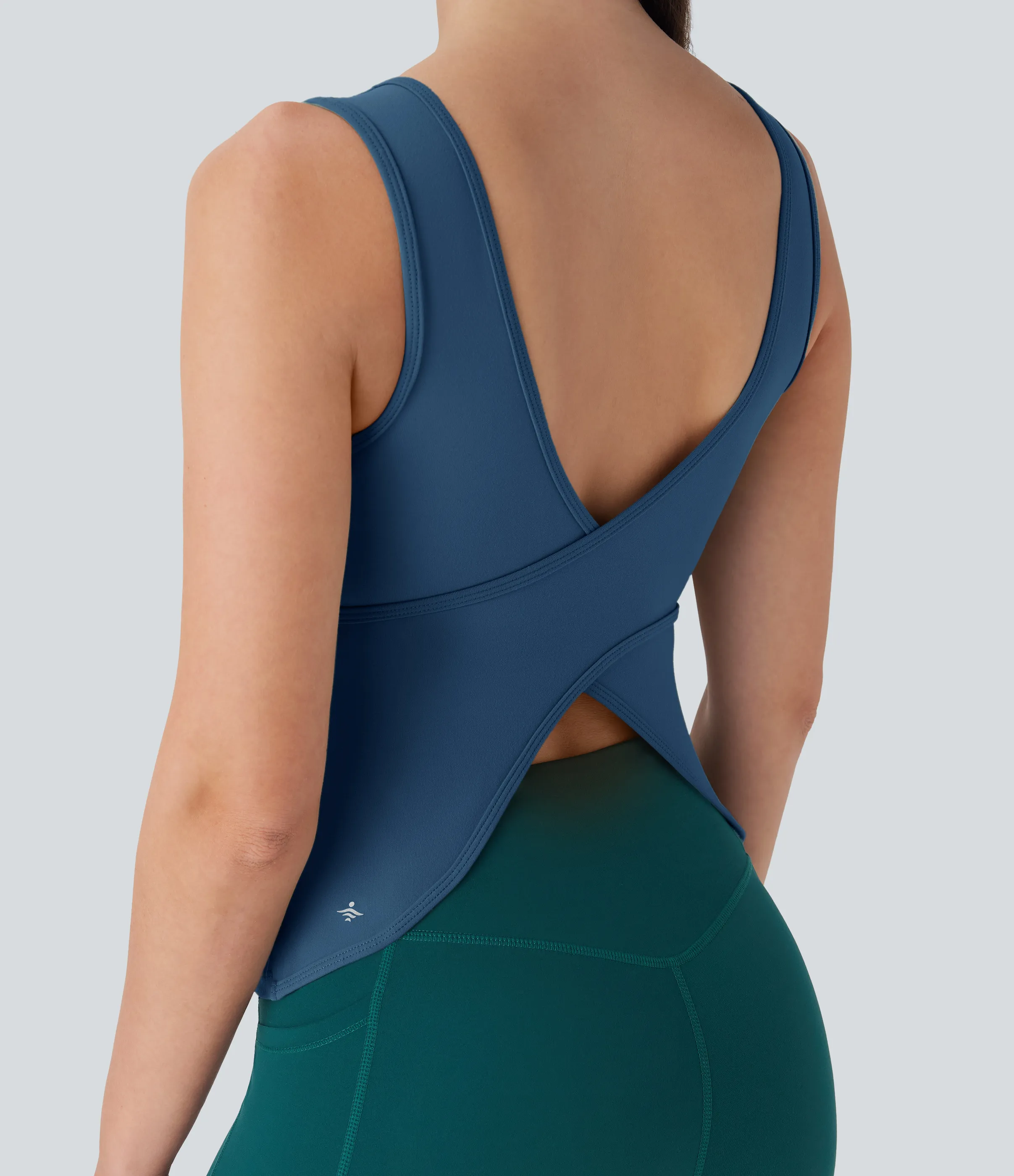 Halara Camiseta yoga cruzada cuello U sin espalda - más largo - Electric Blue - S(Long) sold by Halara product image thumbnail 5