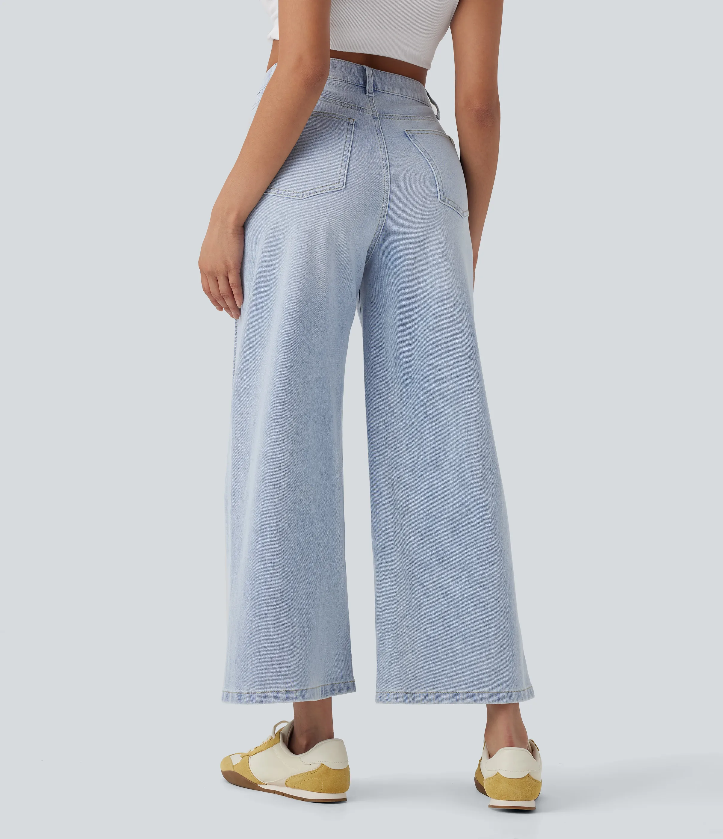 Halara Jeans Halara Flex™ Denim Baggy holgado elástico lavado múltiple bolsillo tiro alto - Ice Water Denim - S(regular) sold by Halara product image thumbnail 3