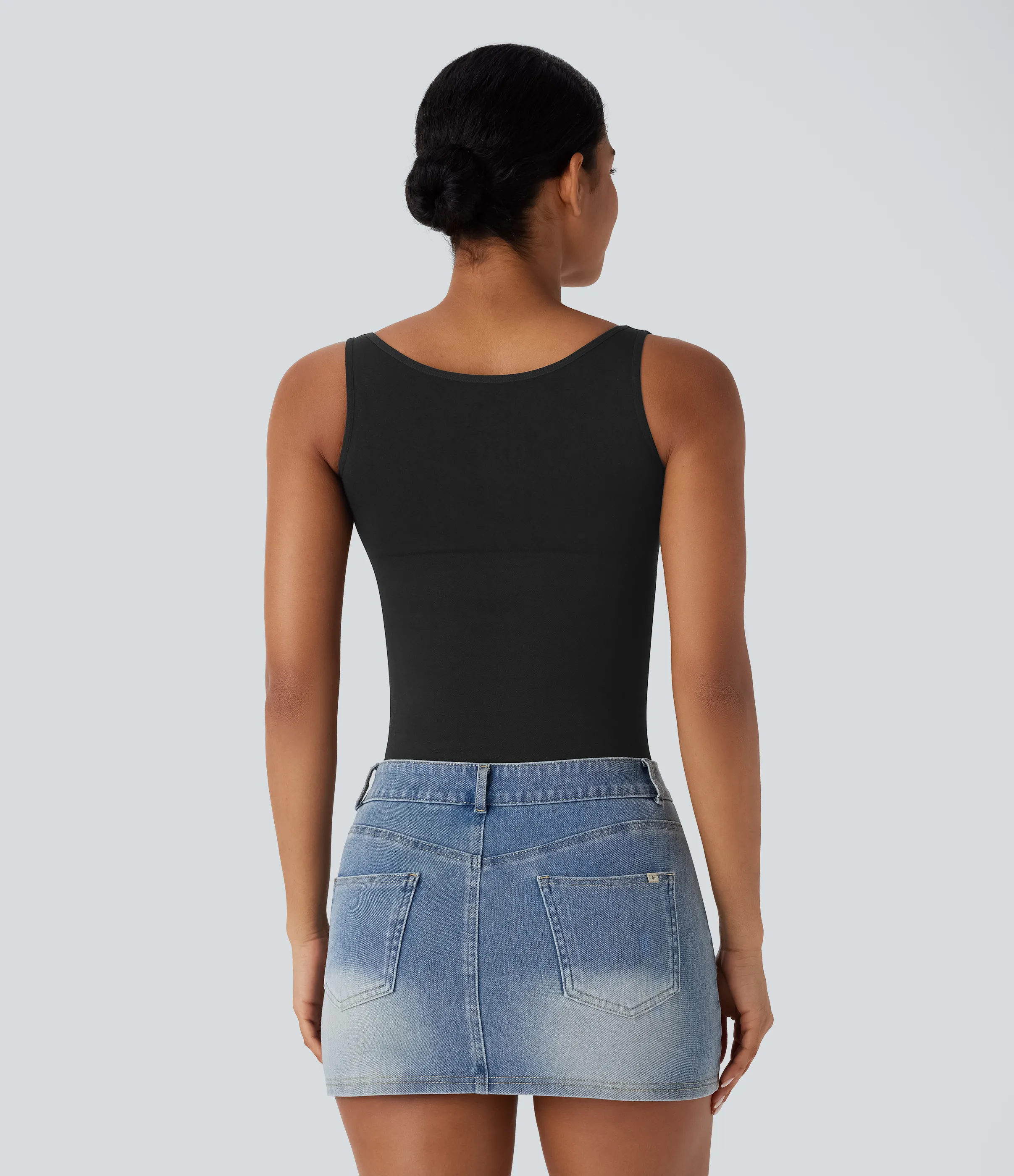 Halara Camiseta moldeadora sin mangas cuello cuadrado flujo sin costura - Black - XL sold by Halara product image thumbnail 3