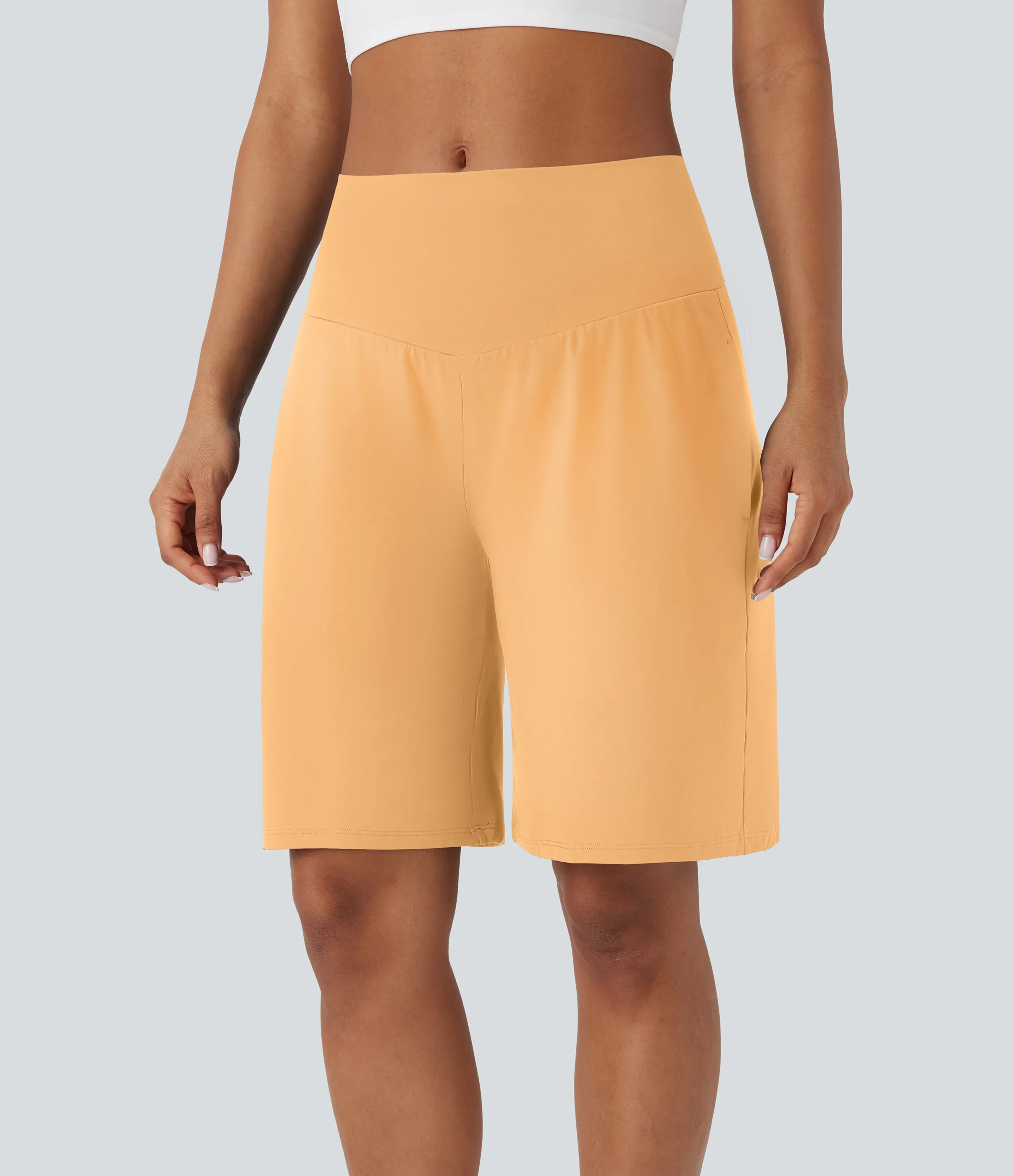 Halara Bermudas Softlyzero™ Airy yoga tiro alto múltiple bolsillo tacto fresco - Sunburst - XL sold by Halara product image thumbnail 4