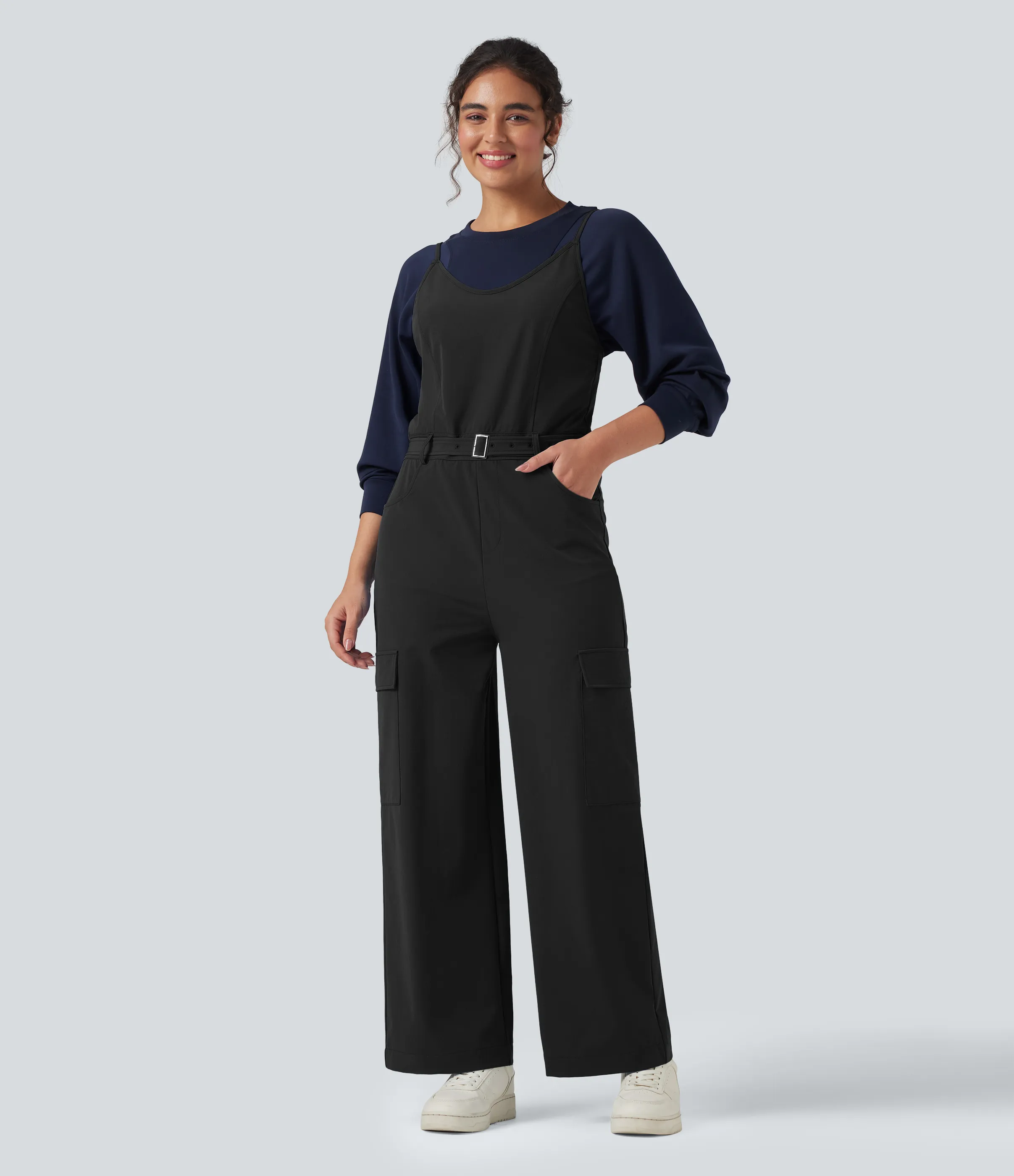 Halara Jumpsuit de senderismo con cinturón y bolsillos - Black - M(regular) sold by Halara product image thumbnail 2