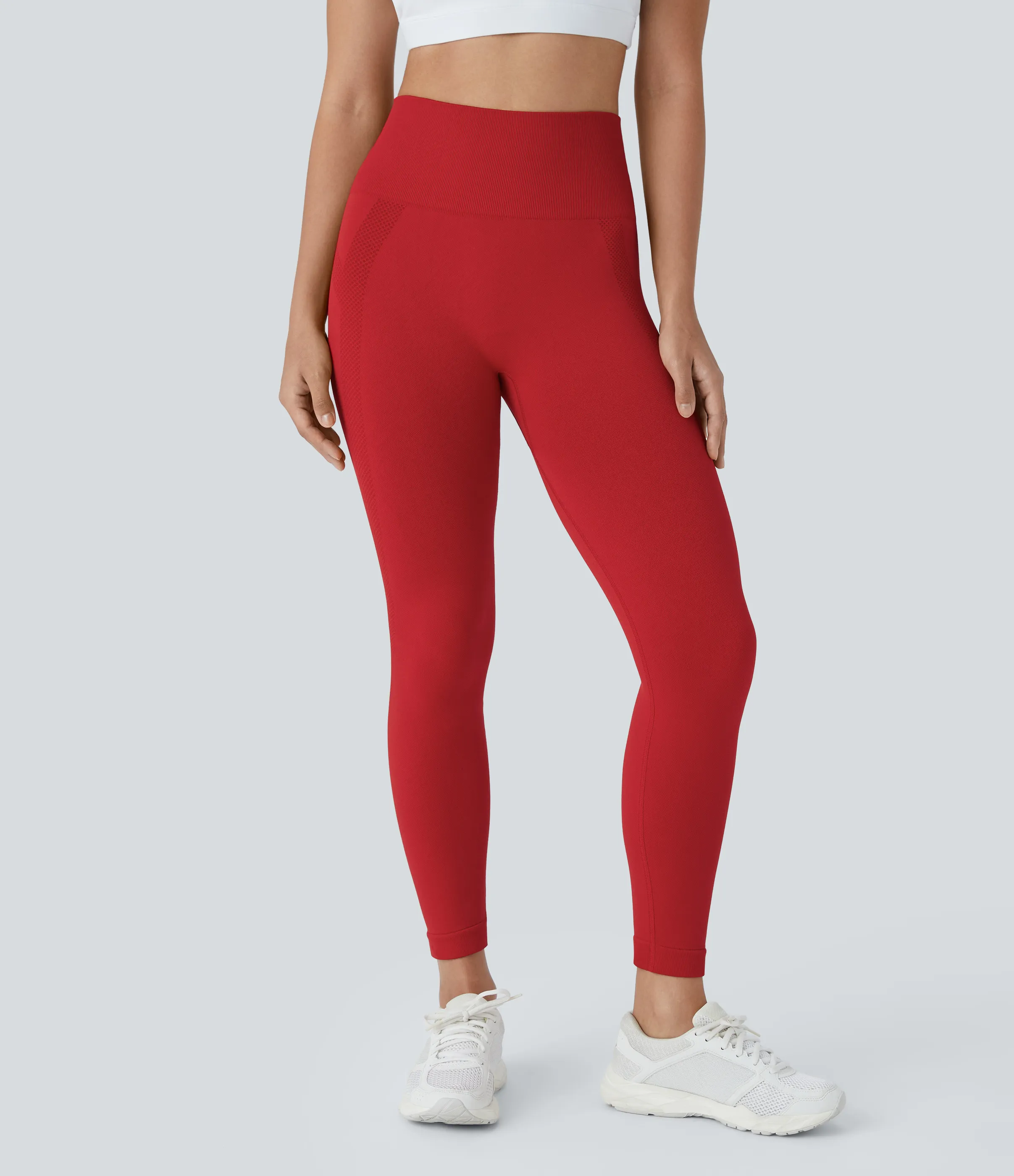 Halara Leggings yoga tiro alto frunce 7/8 flujo sin costura - Salsa - L(7/8) sold by Halara product image thumbnail 3