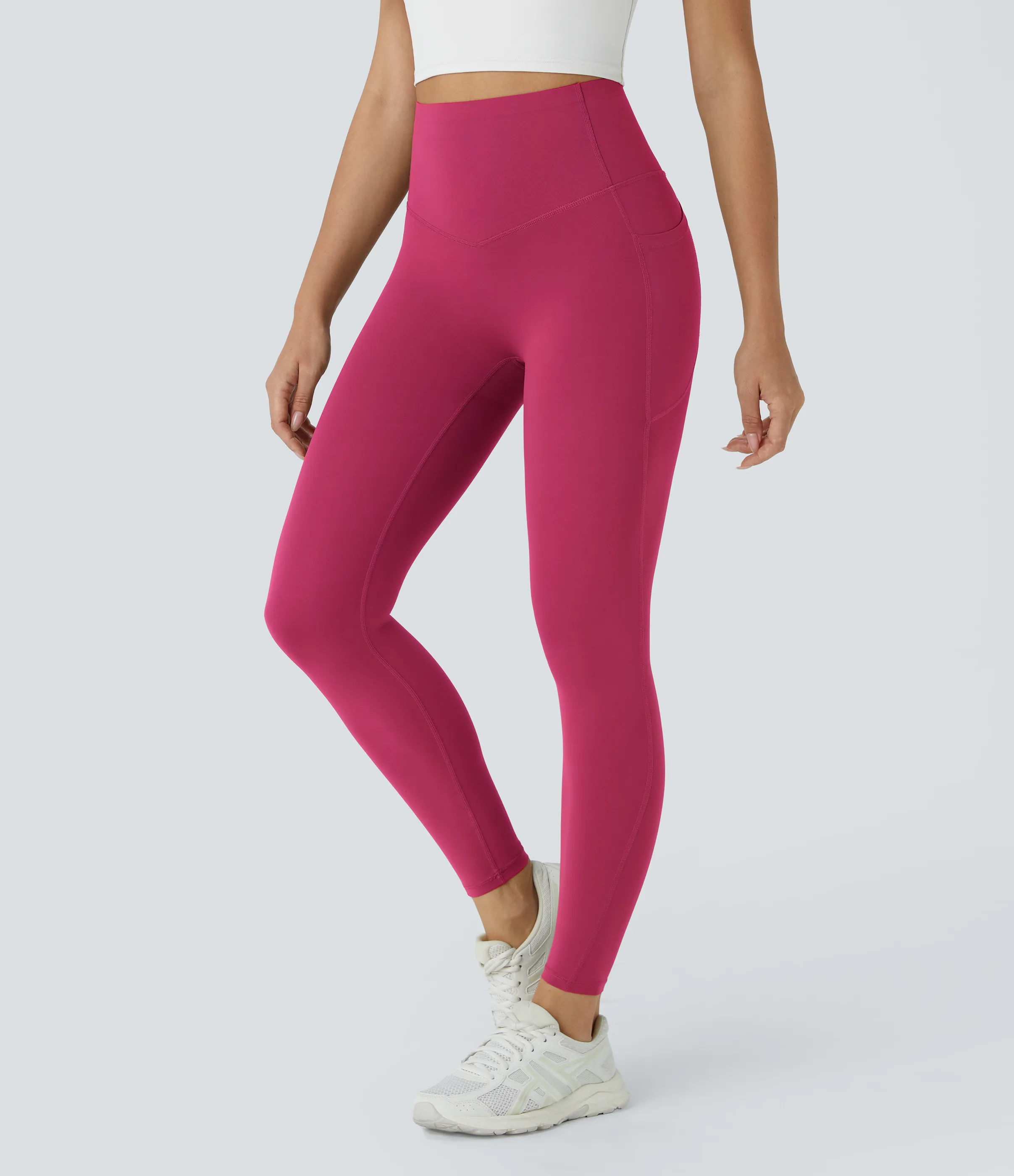 Halara Leggings SoCinched UltraSculpt tiro alto realce glúteos control abdomen bolsillo lateral moldeador - Red Plum - L(7/8) sold by Halara product image thumbnail 4