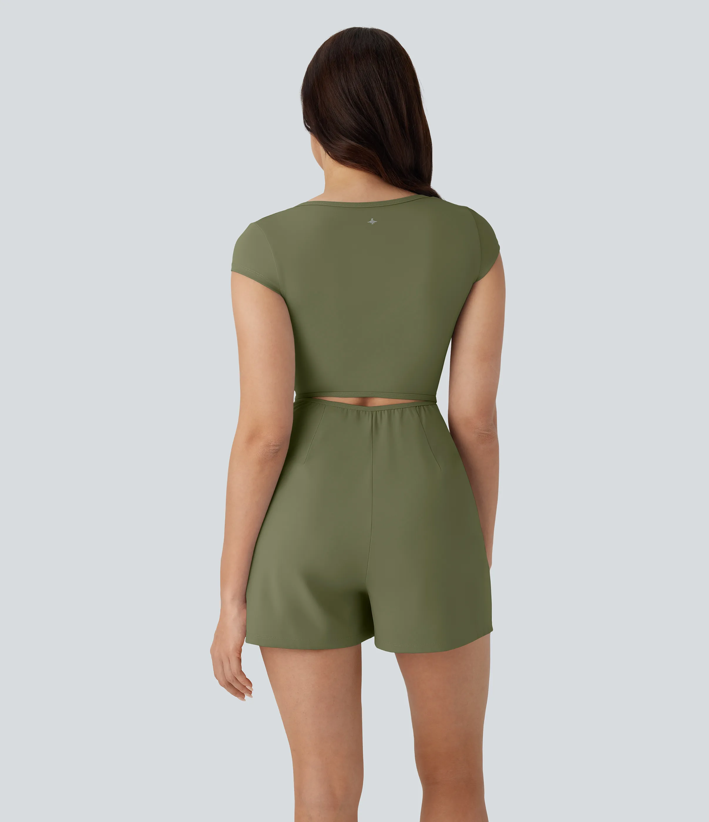 Halara Mono Softlyzero™ Airy yoga cuello U manga corta bolsillo lateral tacto fresco - Easy Peezy - Loden Green - XL sold by Halara product image thumbnail 3