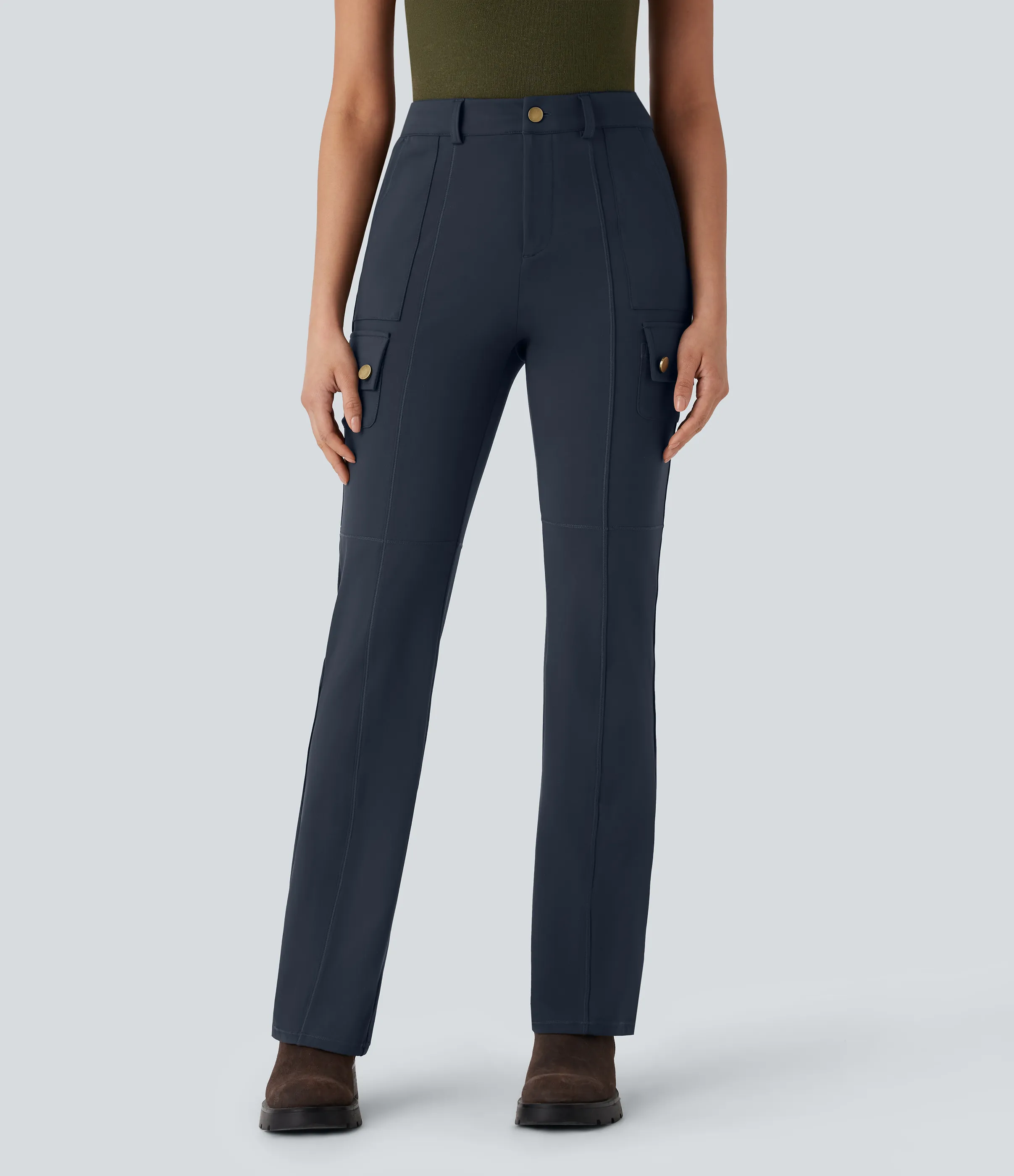 Halara Pantalón cargo bota senderismo múltiple bolsillo tiro medio - Midnight Blue - M(regular) sold by Halara product image thumbnail 4