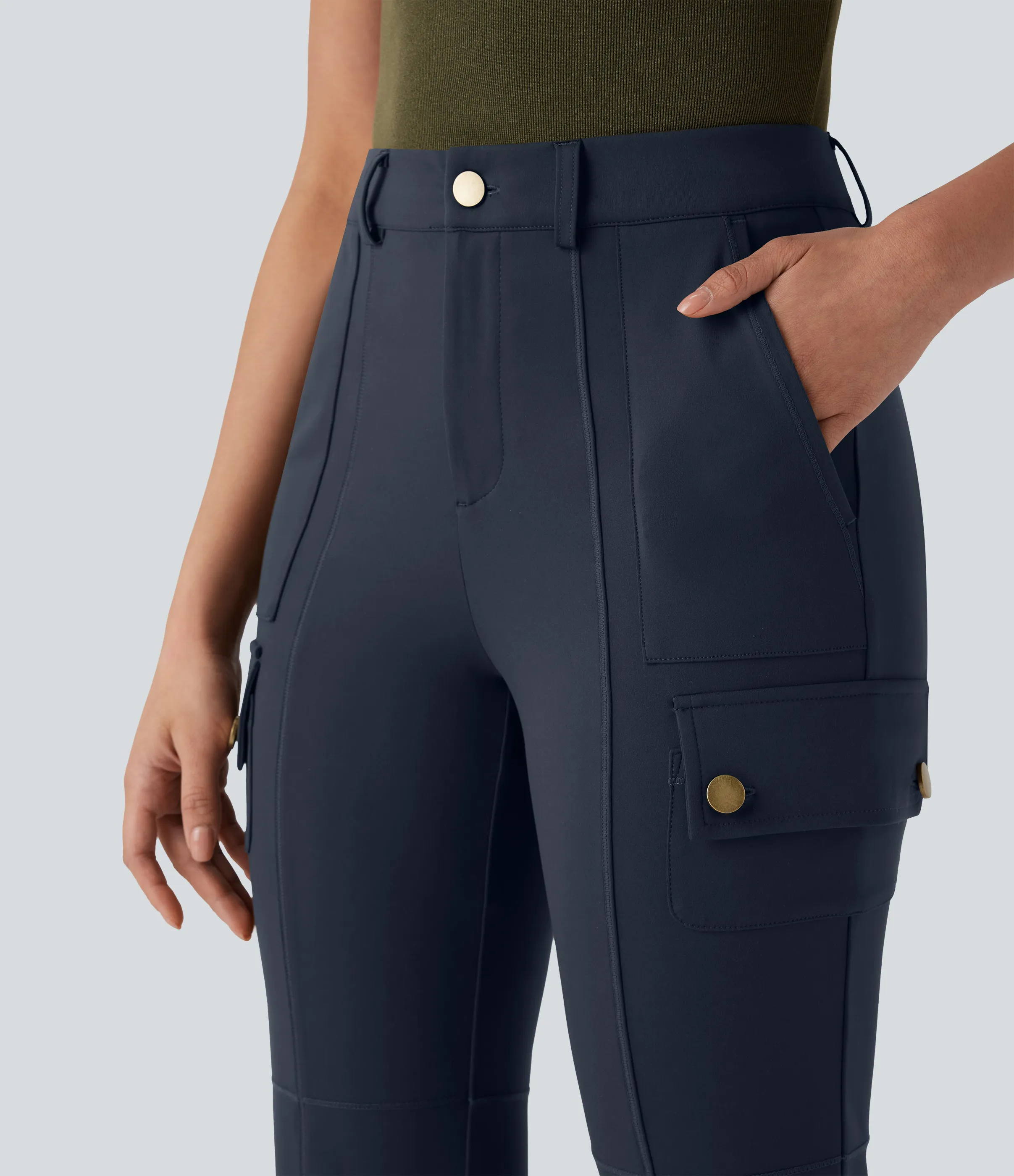 Halara Pantalón cargo bota senderismo múltiple bolsillo tiro medio - Midnight Blue - M(regular) sold by Halara product image thumbnail 5