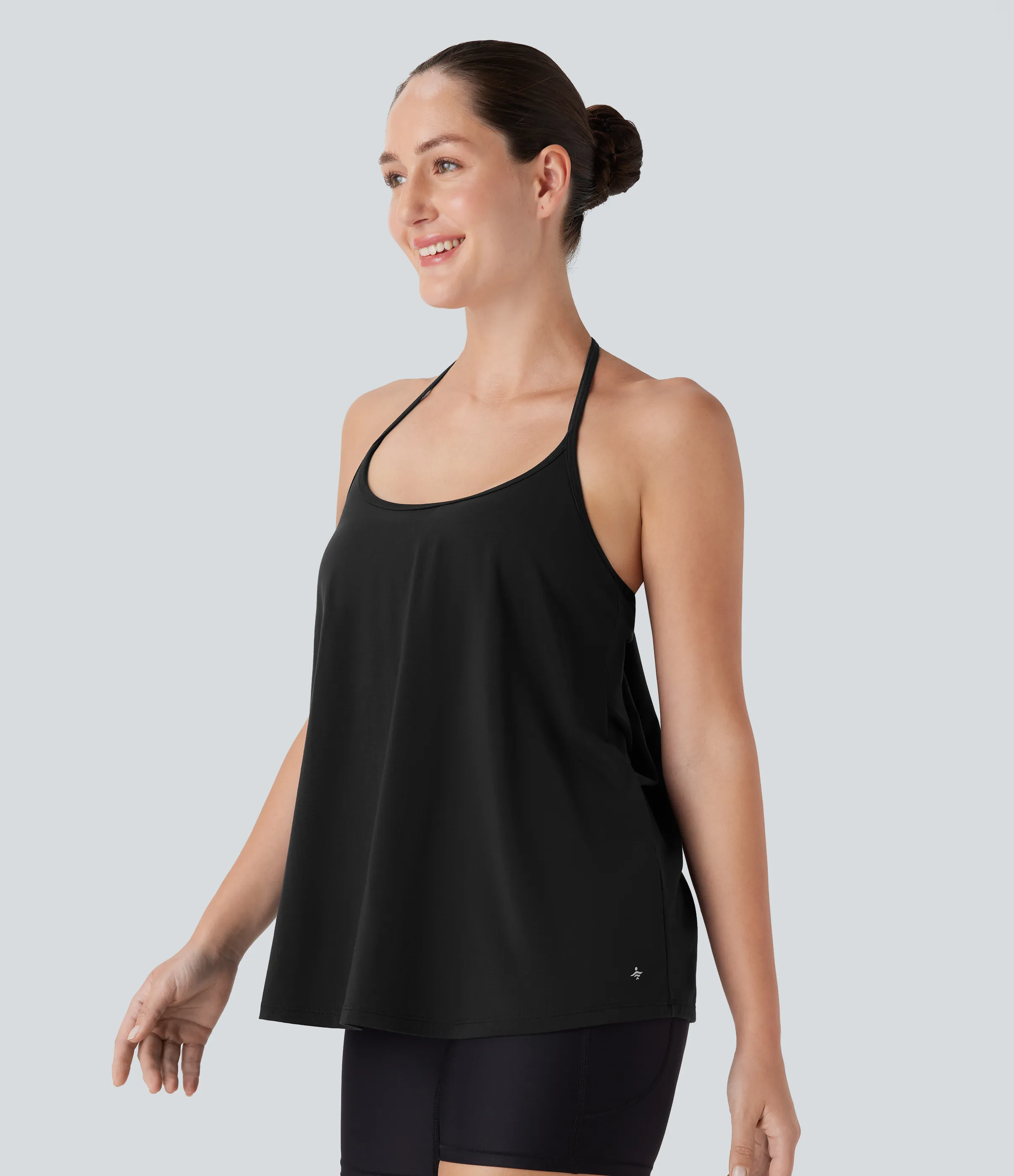 Halara Top Softlyzero™ Airy deportivo yoga cuello halter sin espalda tacto fresco - UPF 50+ - Black - M sold by Halara product image thumbnail 4