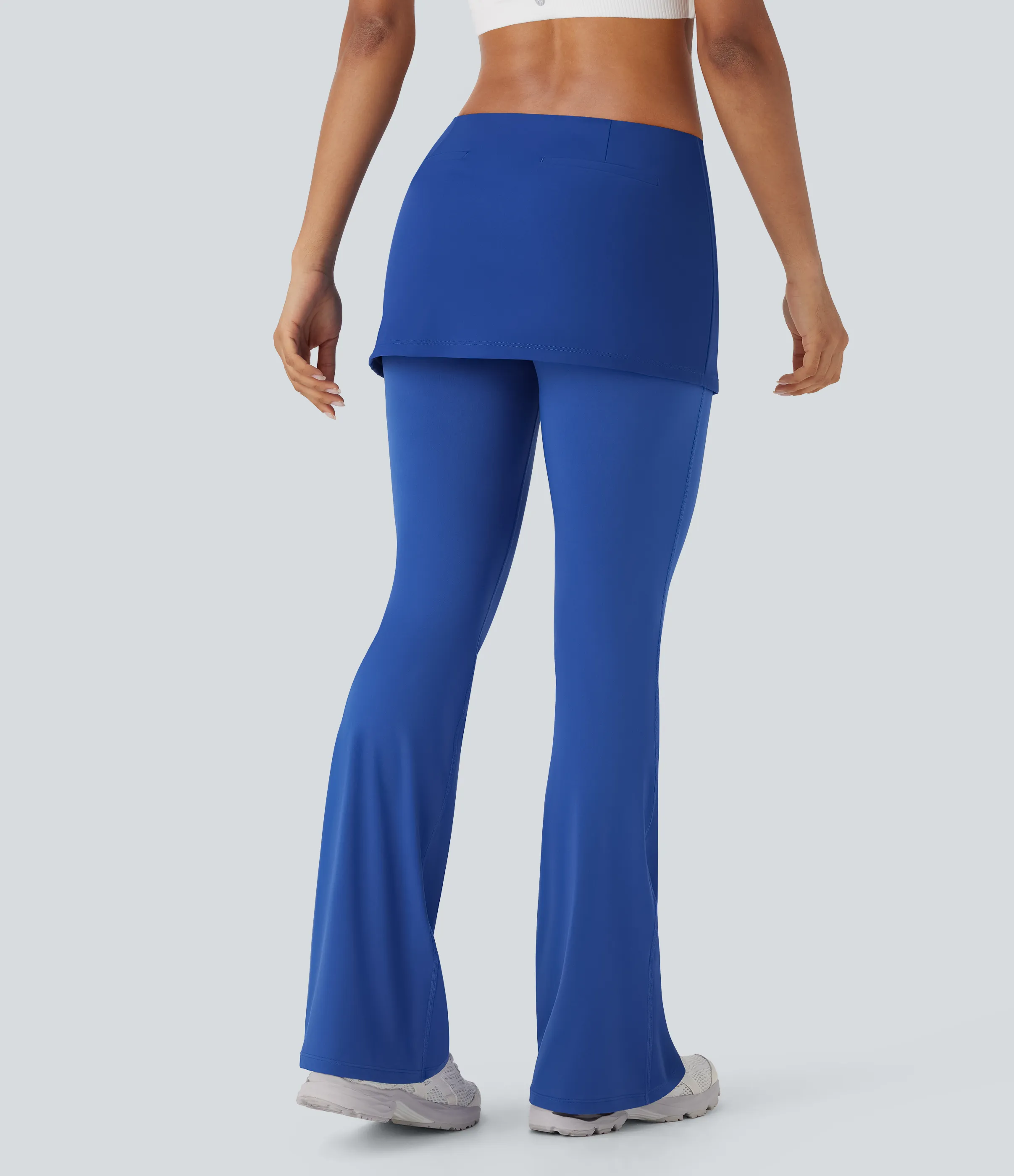 Halara Pantalones de yoga 2 en 1 de tiro medio con abertura y tacto refrescante - Beaucoup Blue - L(regular) sold by Halara product image thumbnail 3