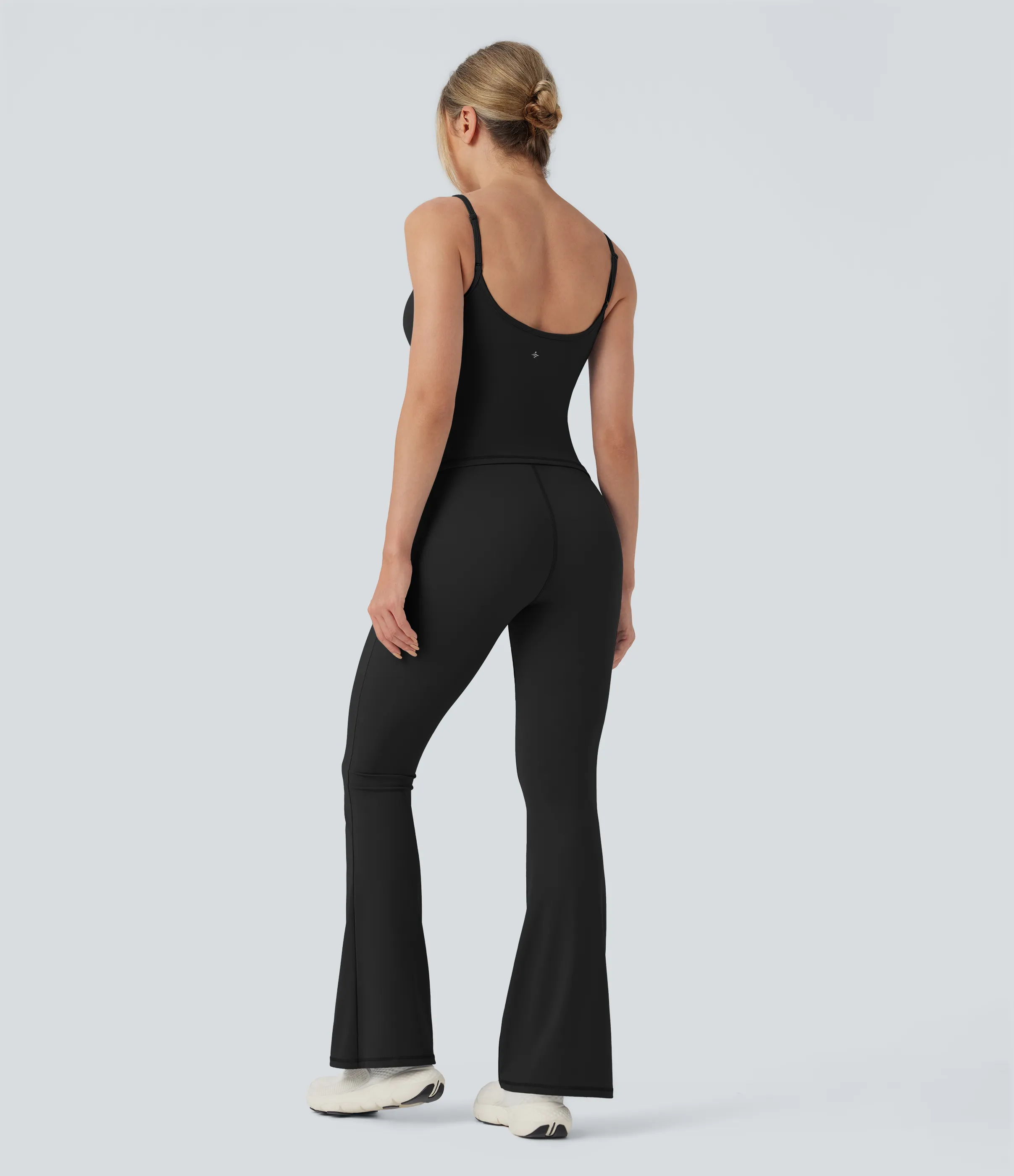 Halara Jumpsuit de yoga tipo camisola acampanado con sujetador incorporado SoftlyZero™ - Easy Peezy UPF50+ - Black - L(regular) sold by Halara product image thumbnail 3