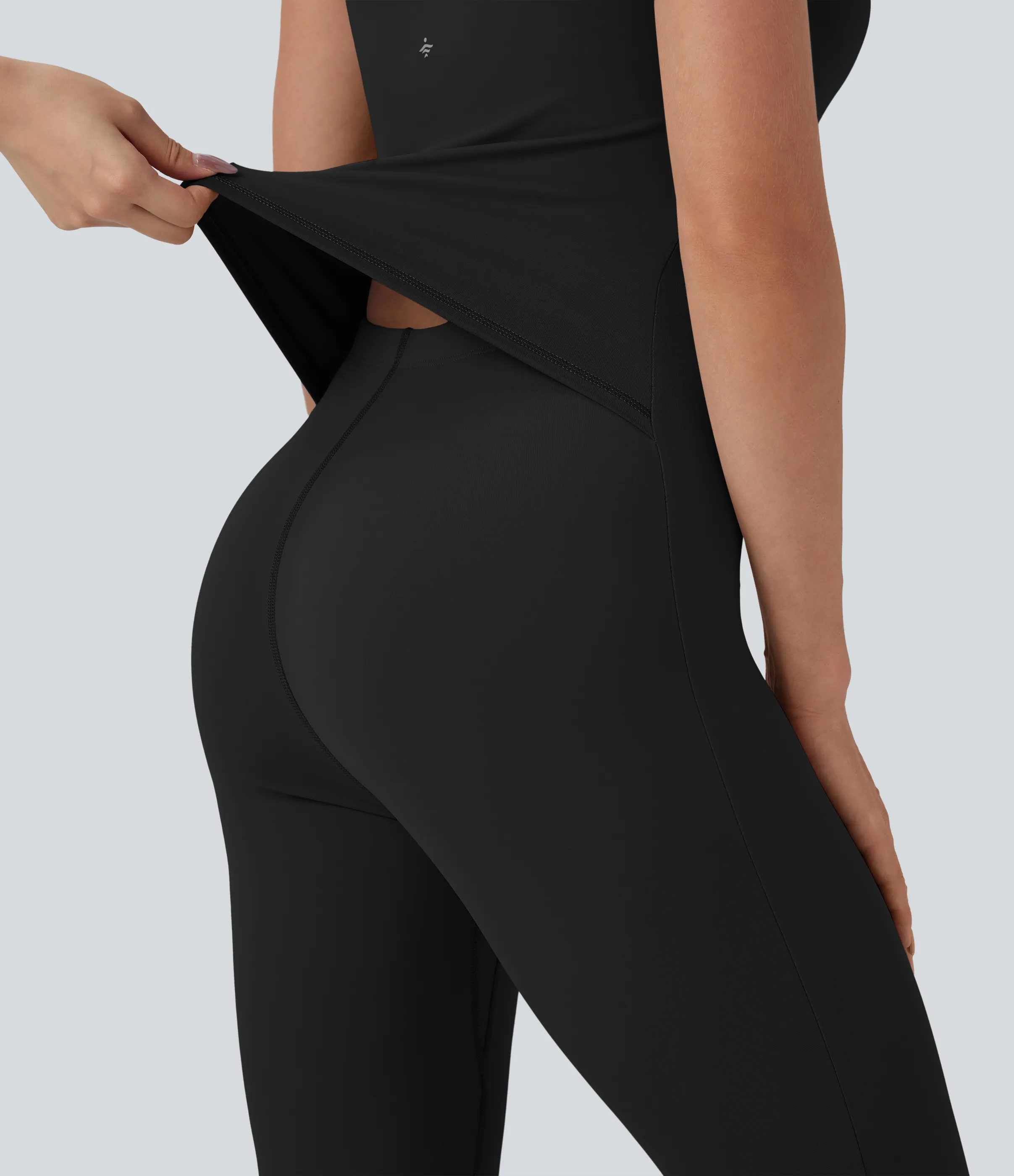 Halara Jumpsuit de yoga tipo camisola acampanado con sujetador incorporado SoftlyZero™ - Easy Peezy UPF50+ - Black - L(regular) sold by Halara product image thumbnail 5