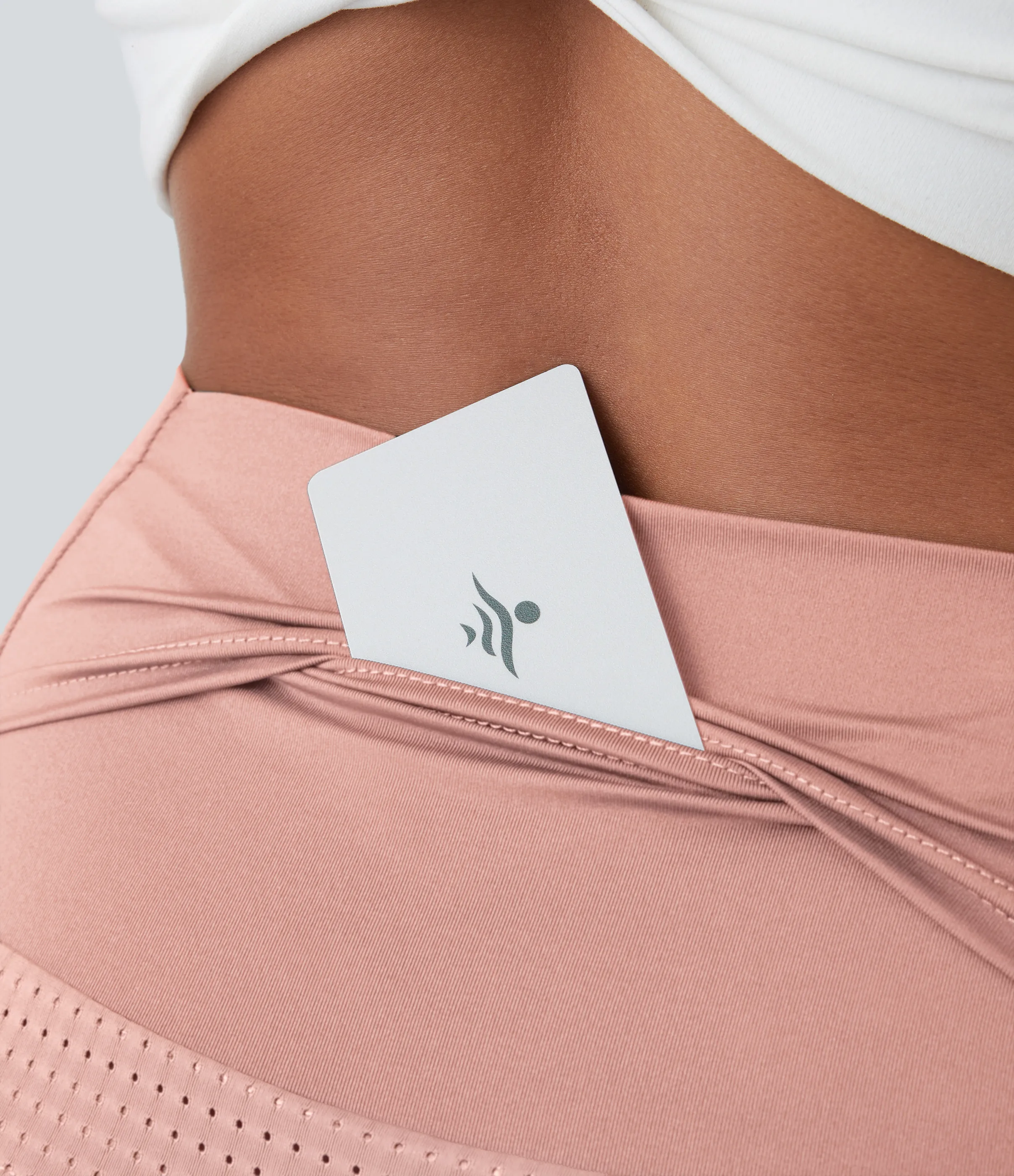 Halara Pantalones cortos de tiro alto 2 en 1 con bolsillo trasero - Rose Cloud - L sold by Halara product image thumbnail 5