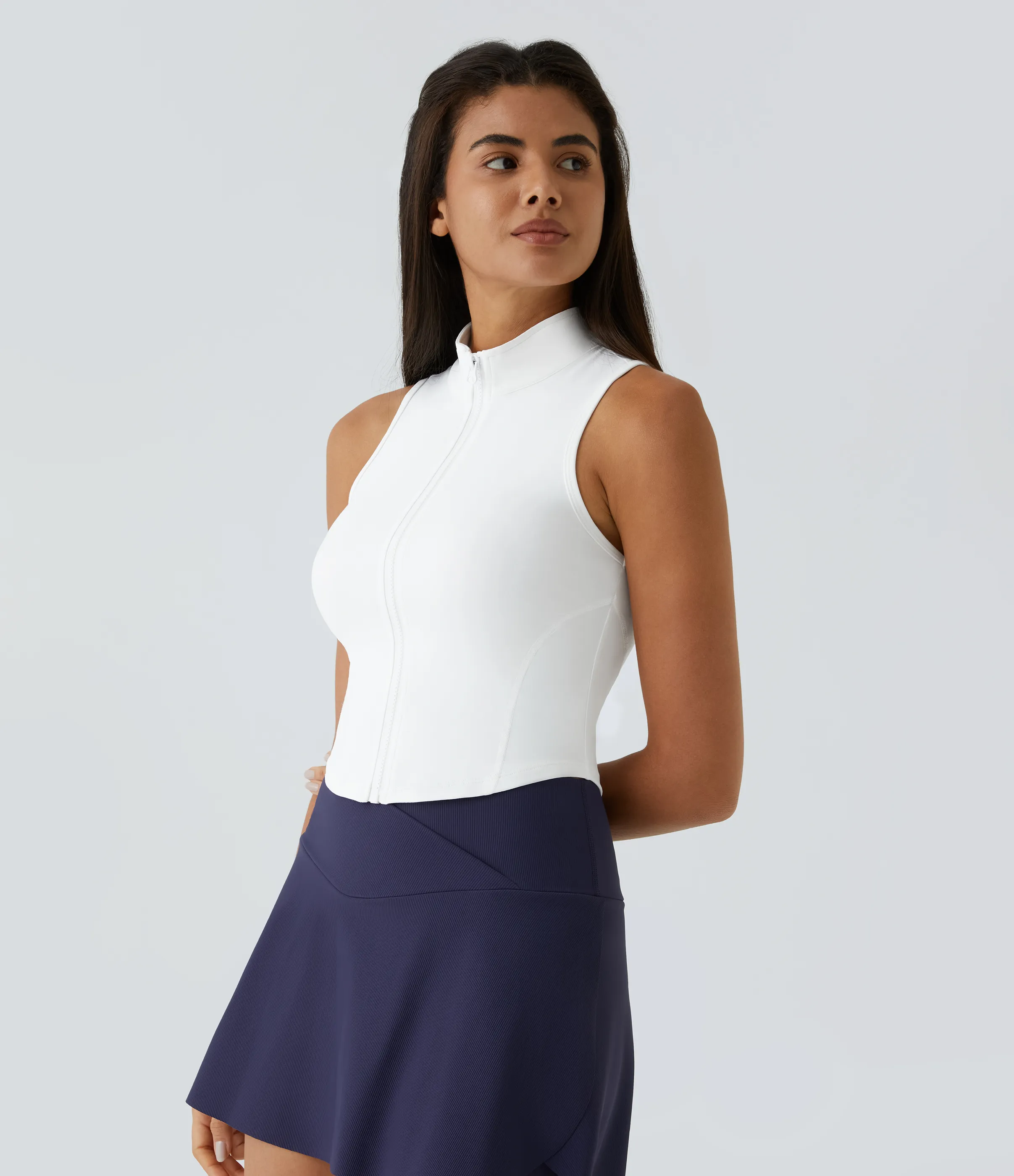 Halara Top sin mangas con cremallera frontal - White - XL sold by Halara product image thumbnail 5