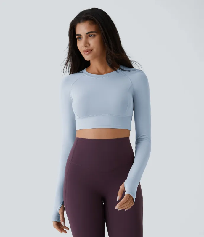 Halara Top deportivo yoga corto abertura para pulgar - Ballad Blue - XL made by Halara