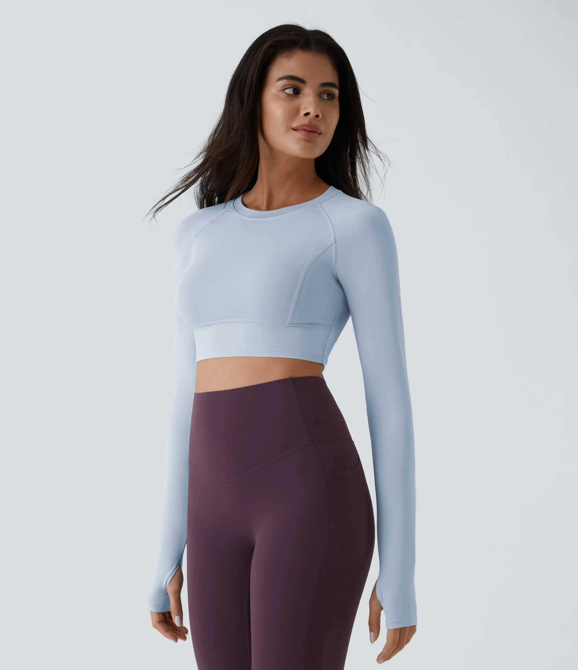 Halara Top deportivo yoga corto abertura para pulgar - Ballad Blue - XL sold by Halara product image thumbnail 4