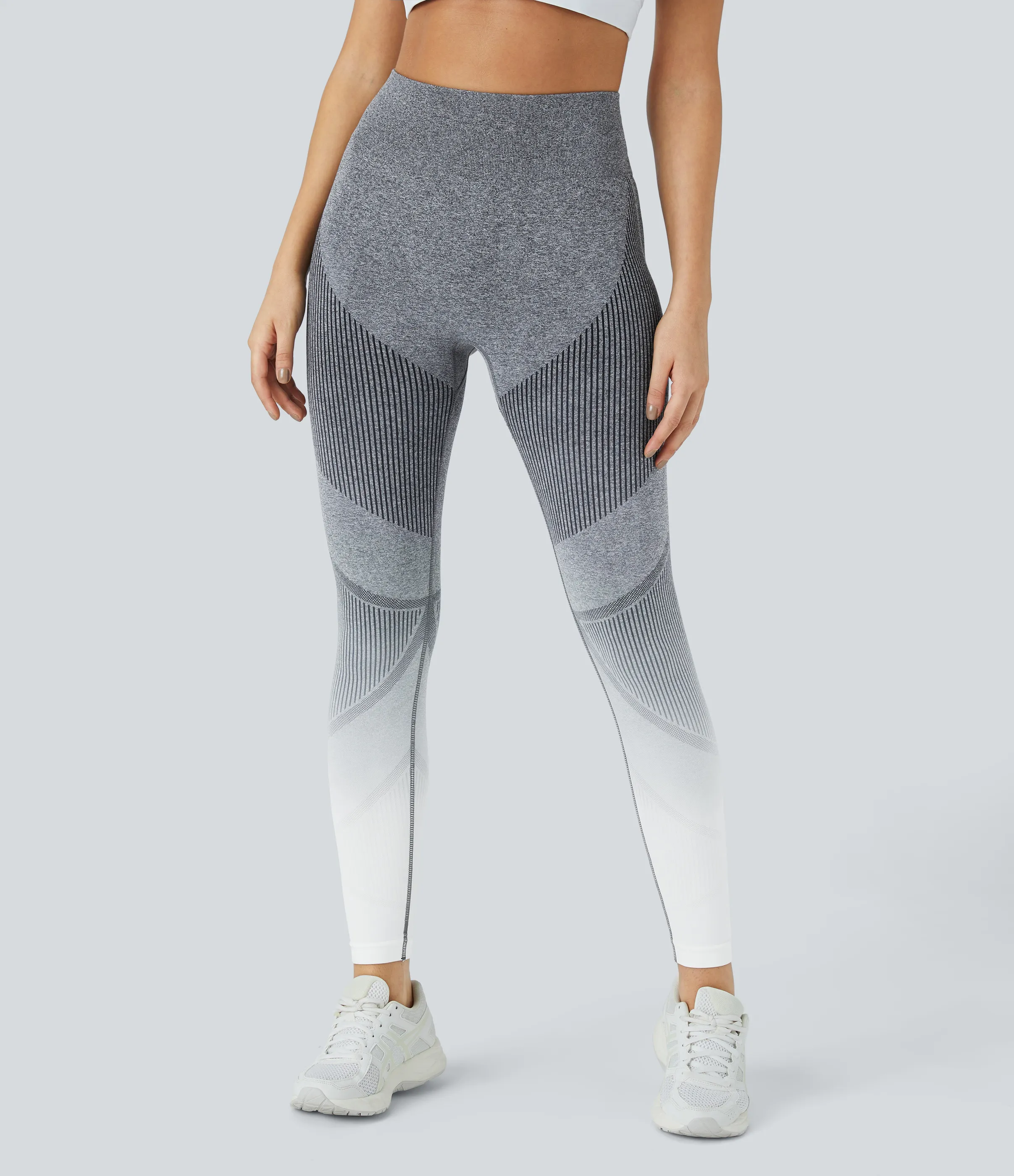 Halara Leggings degradados FLOW sin costuras con tiro alto - Gray White Gradient - S sold by Halara product image thumbnail 3