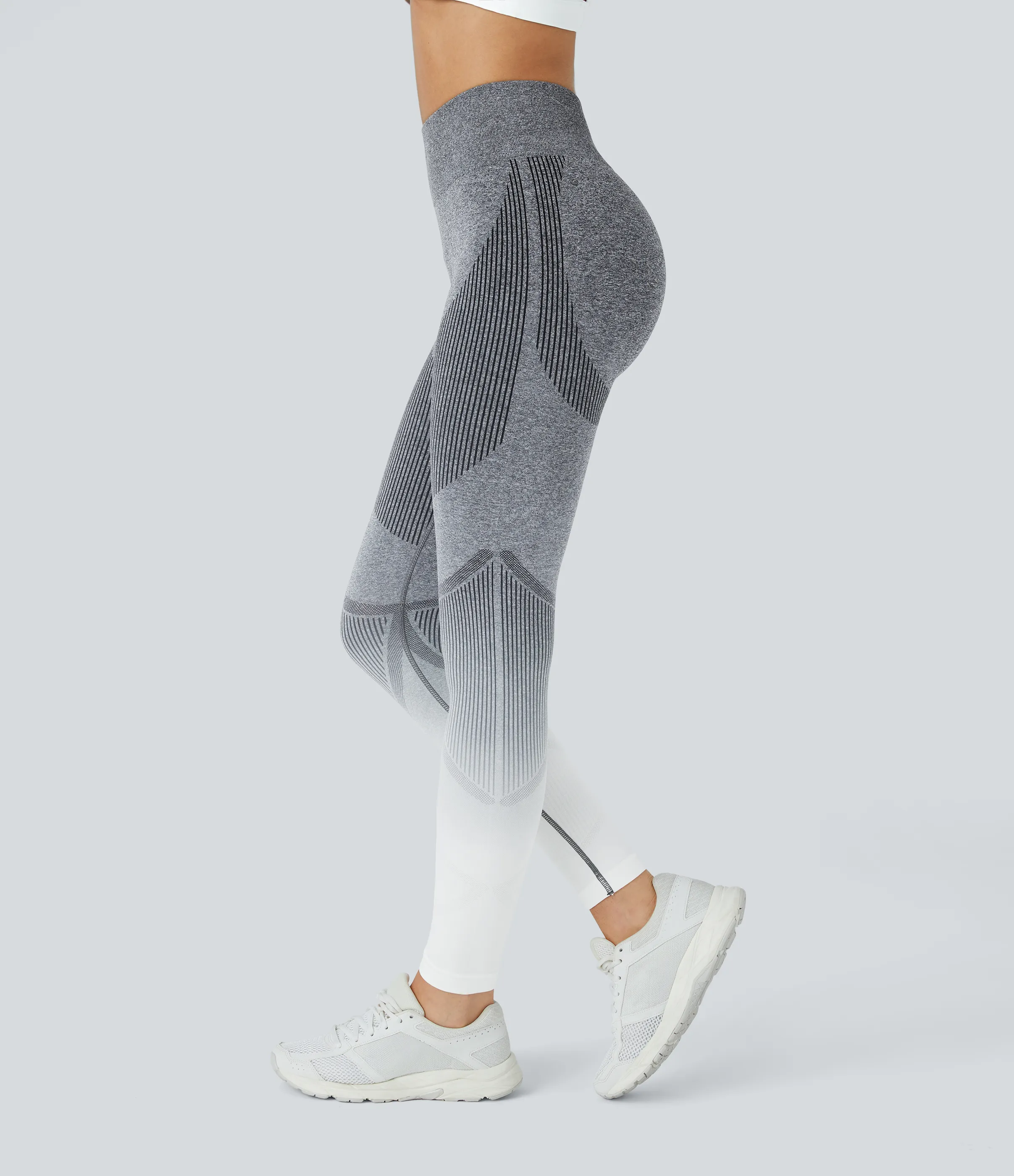 Halara Leggings degradados FLOW sin costuras con tiro alto - Gray White Gradient - S sold by Halara product image thumbnail 4