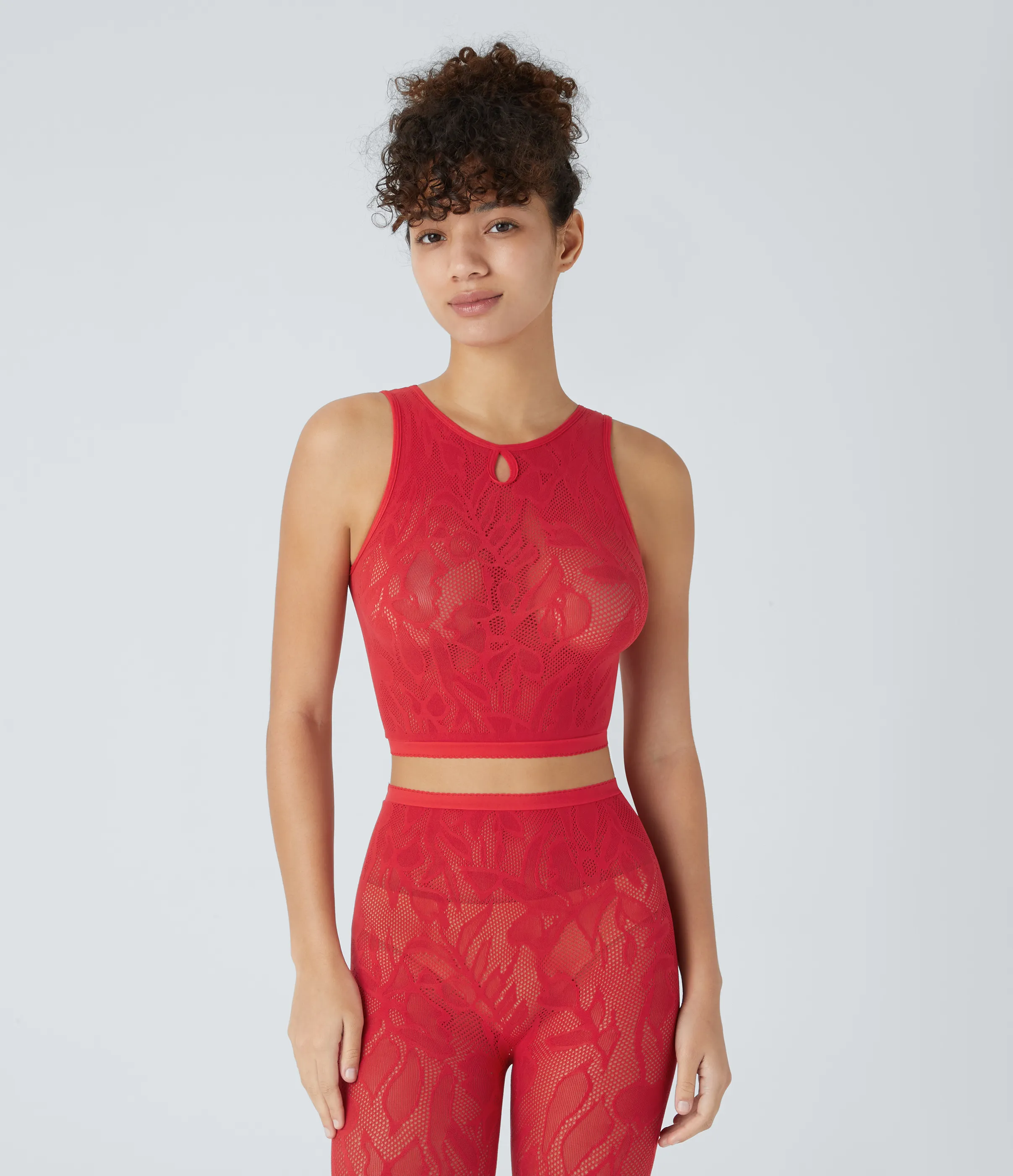 Halara Camiseta sin mangas recortada corte fluido sin costura - Lollipop - One Size sold by Halara