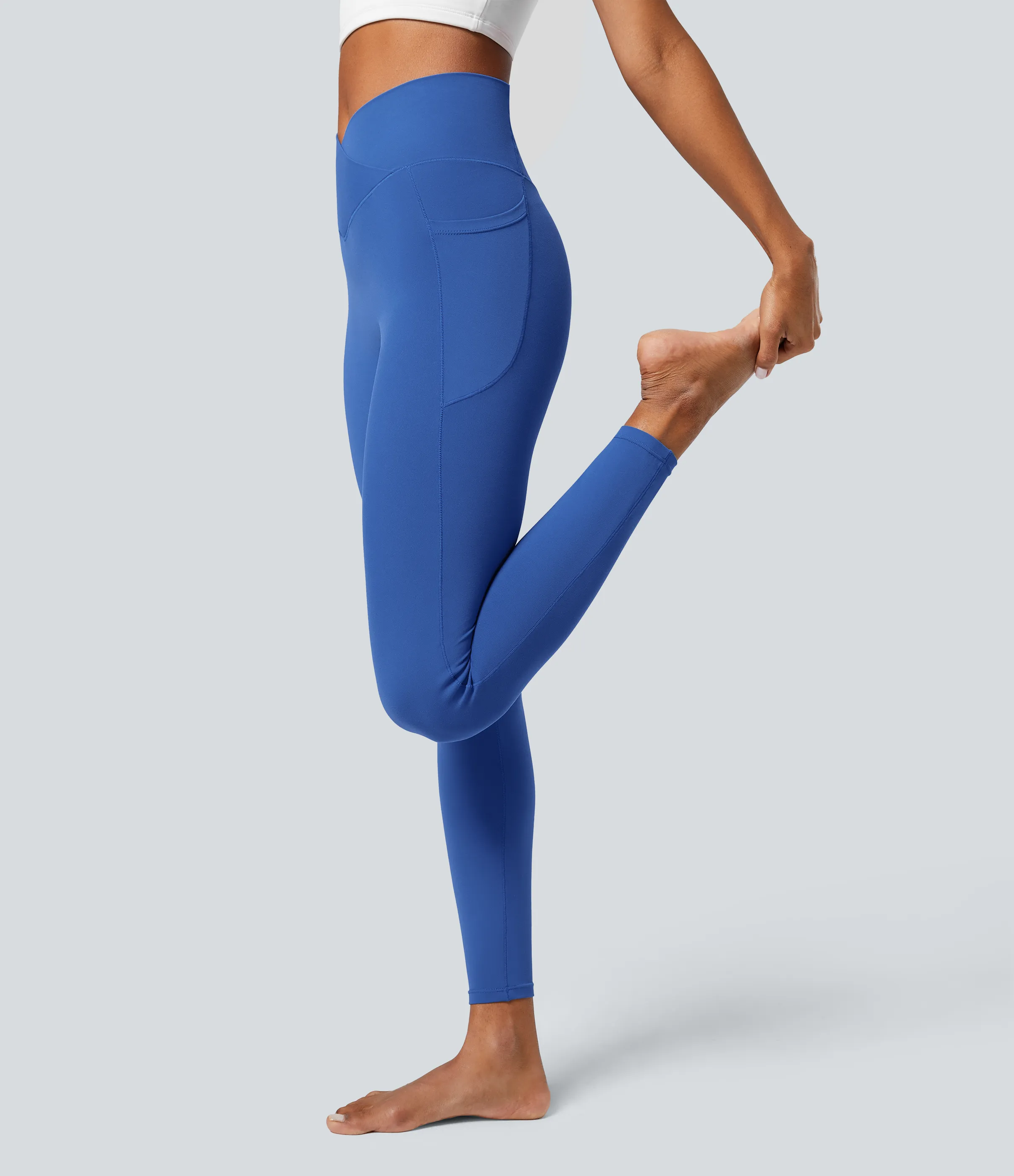 Halara Leggings Softlyzero™ liso bolsillo cruzado - Beaucoup Blue - XS(full_length) sold by Halara product image thumbnail 4