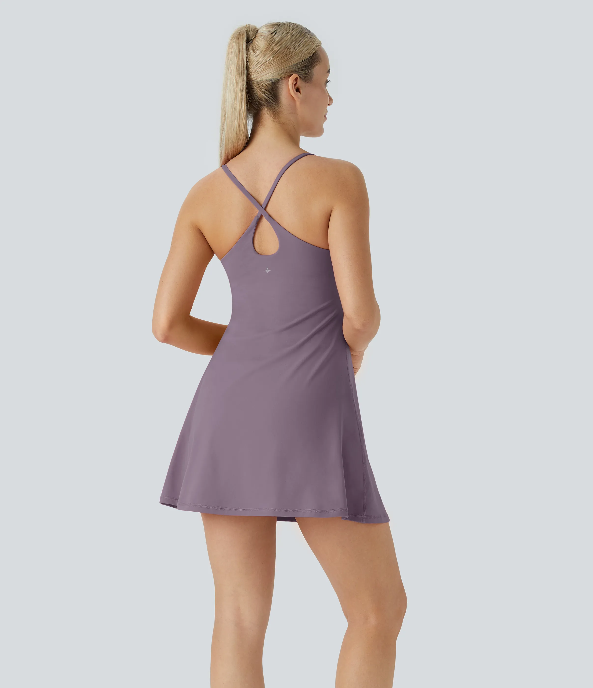 Halara Vestido deportivo SoftlyZero™ Plush afelpado sin espalda en copas D-F - Tulip Purple - XS sold by Halara product image thumbnail 3