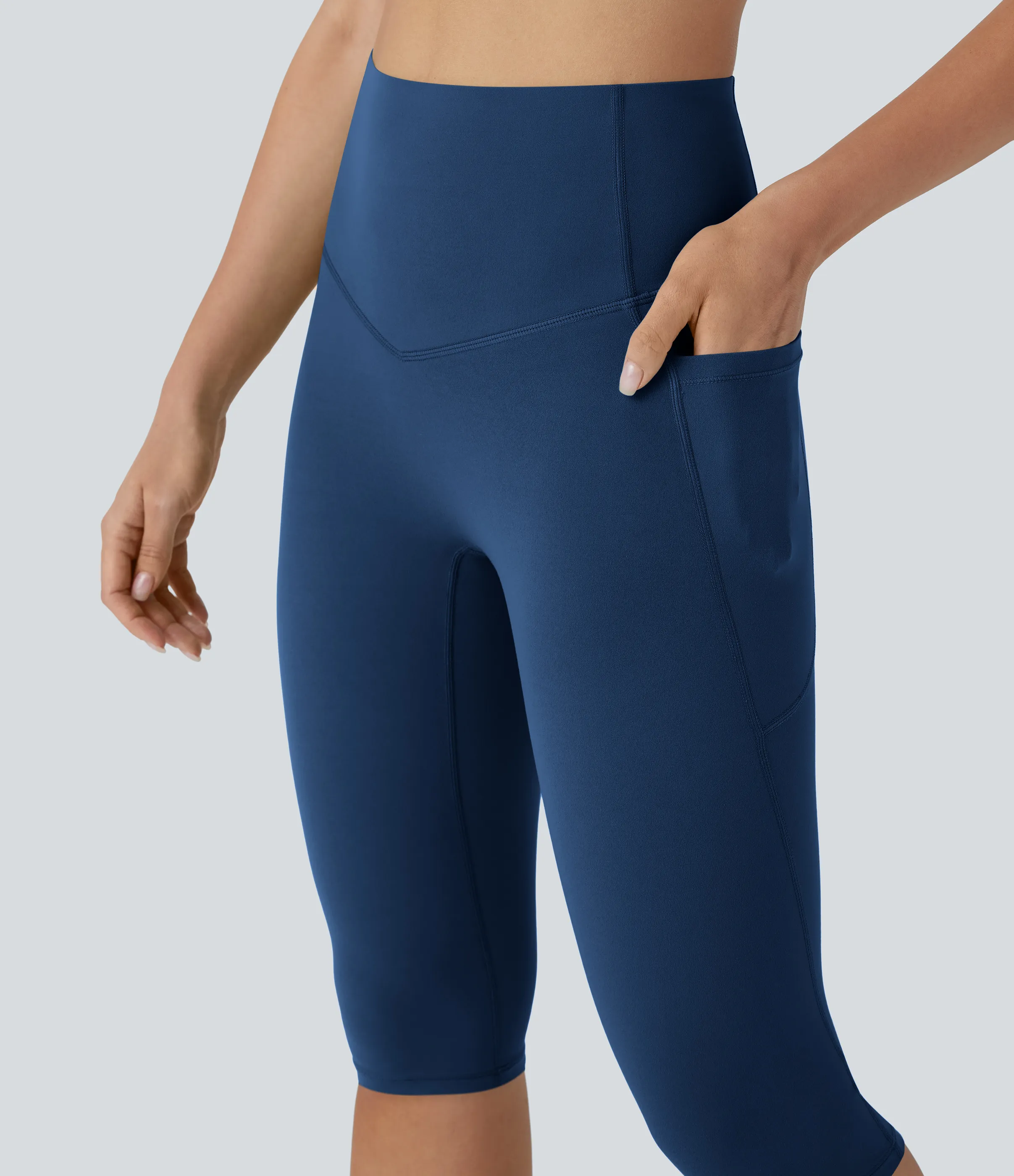 Halara Leggings de yoga moldeadores Halara UltraSculpt™ de tiro alto reductor de abdomen y bolsillos laterales - Navy Peony - S sold by Halara product image thumbnail 5