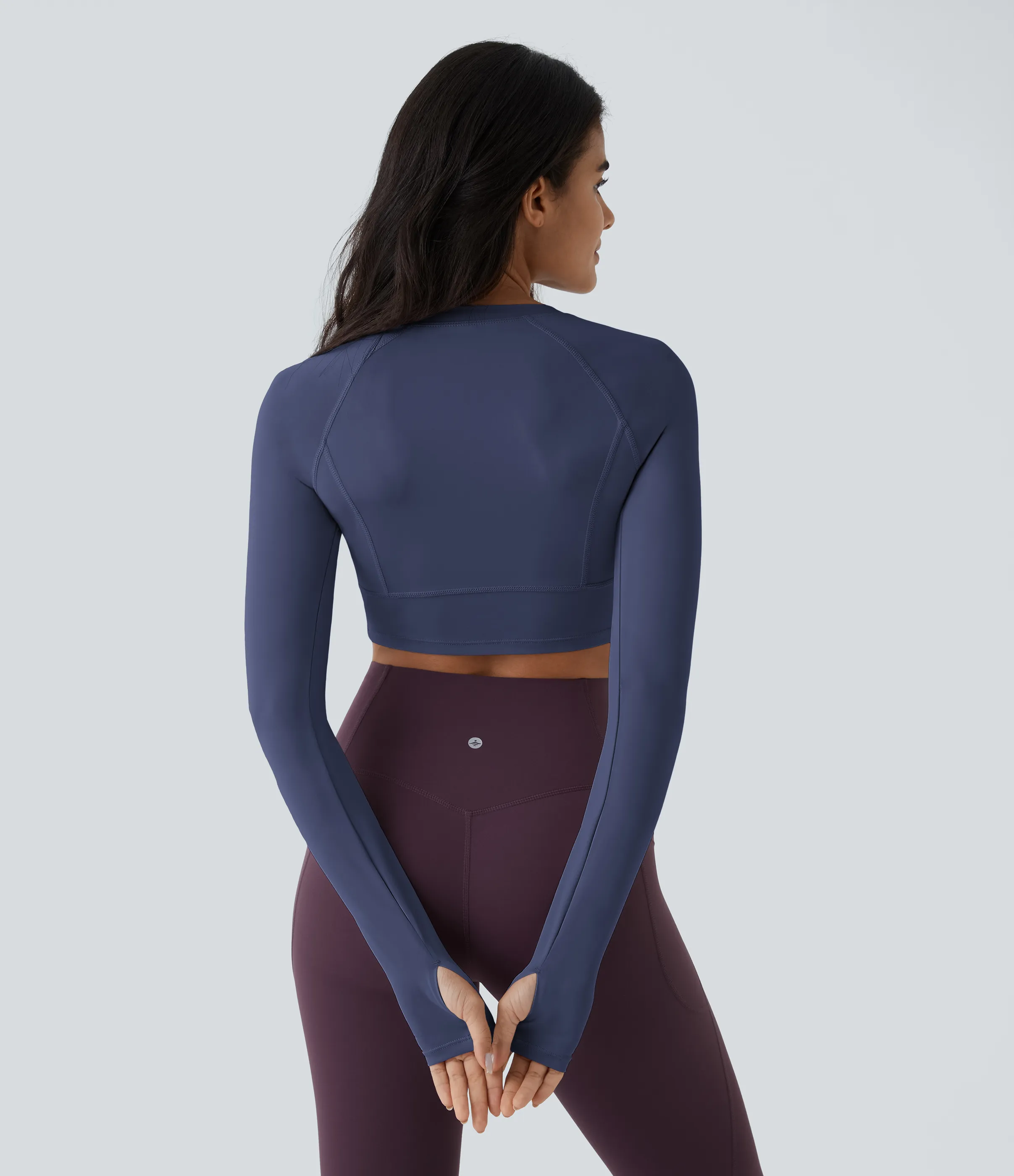 Halara Top deportivo yoga corto abertura para pulgar - Patriot Blue - XS sold by Halara product image thumbnail 3