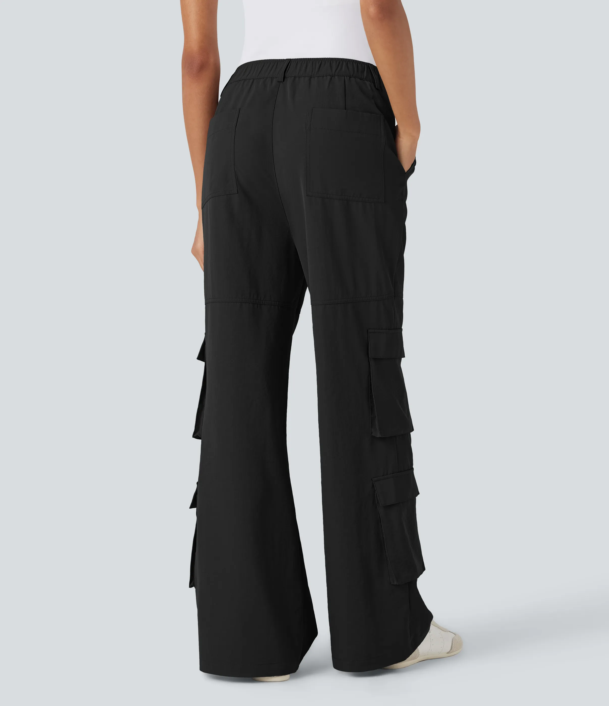 Halara Pantalones cargo casuales de tiro medio con múltiples bolsillos - Black - XL(regular) sold by Halara product image thumbnail 3