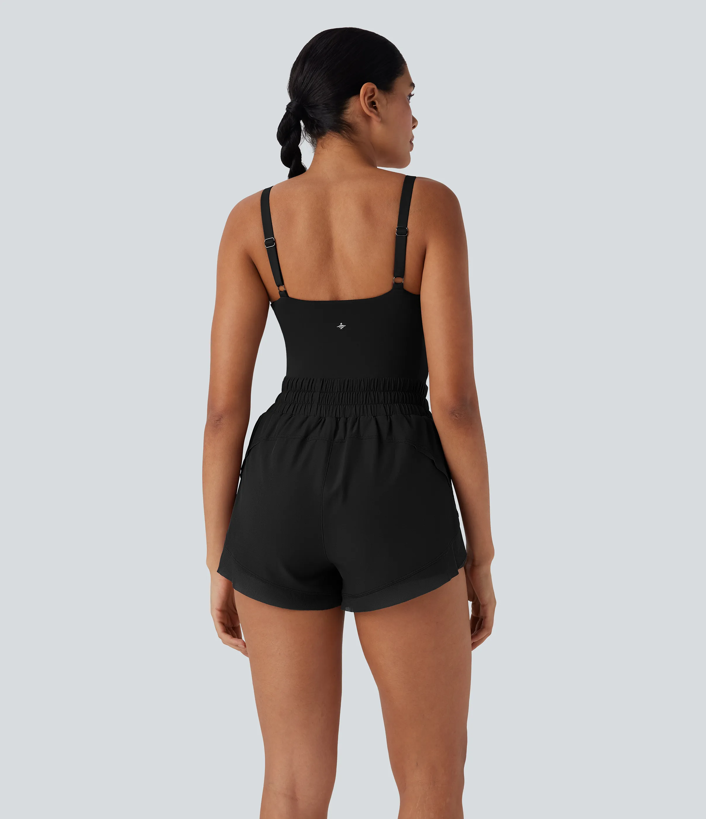 Halara Jumpsuit 2 en 1 para running con espalda descubierta, fruncido y cordón ajustable con bolsillos laterales - Black - S(regular) sold by Halara product image thumbnail 3