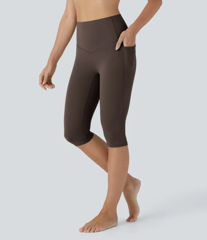 Halara Leggings de yoga moldeadores Halara UltraSculpt™ de tiro alto reductor de abdomen y bolsillos laterales - Hot Fudge - L sold by Halara