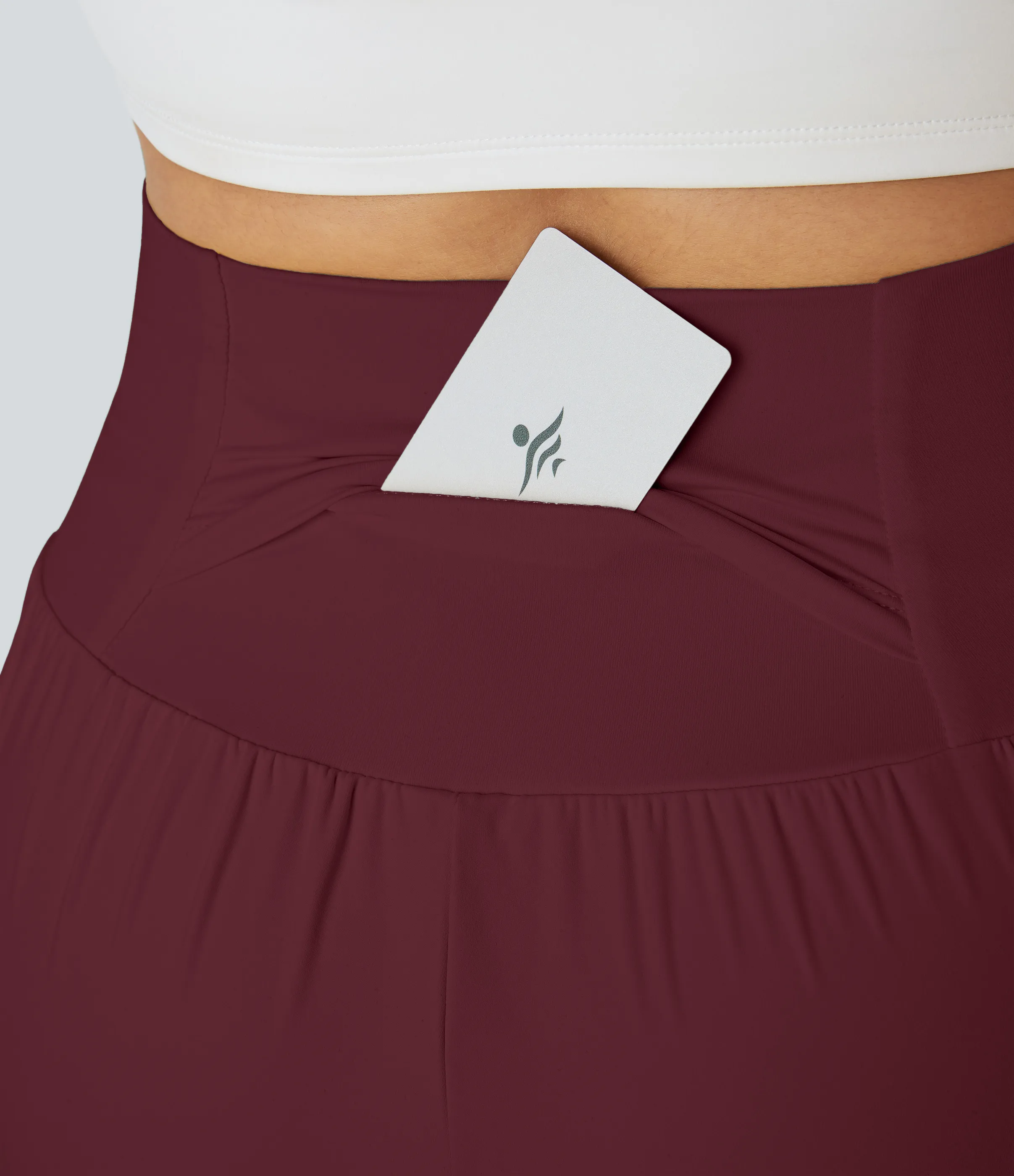 Halara Pantalón corto yoga 2 en 1 bolsillo trasero oculto tiro súper alto bolsillo lateral oculto 12.5cm-más largo - Zinfandel - S(Long) sold by Halara product image thumbnail 5