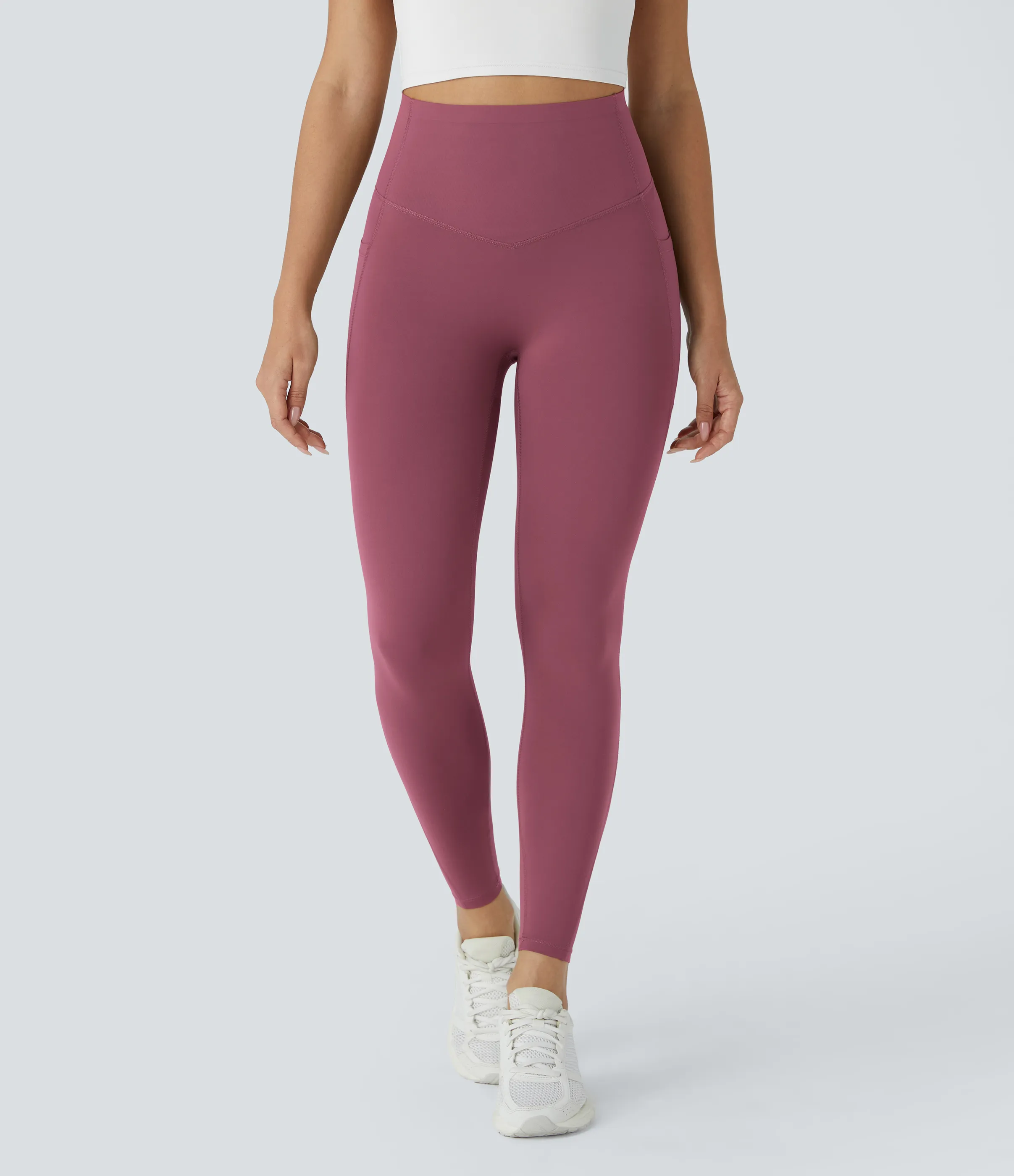 Halara Leggings SoCinched UltraSculpt tiro alto realce glúteos control abdomen bolsillo lateral moldeador - Evening Red - S(7/8) sold by Halara product image thumbnail 3