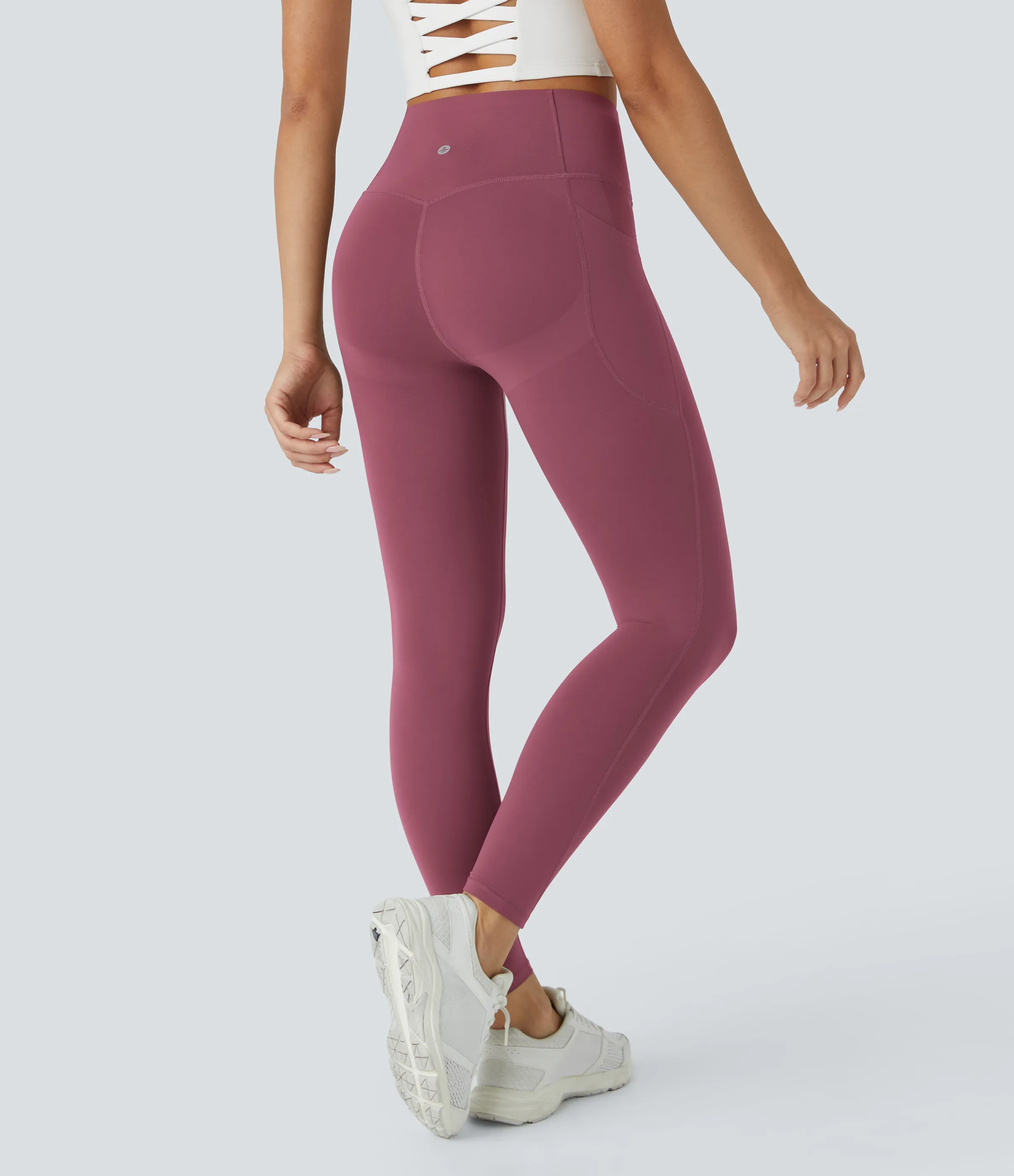Halara Leggings SoCinched UltraSculpt tiro alto realce glúteos control abdomen bolsillo lateral moldeador - Evening Red - S(7/8) sold by Halara product image thumbnail 5