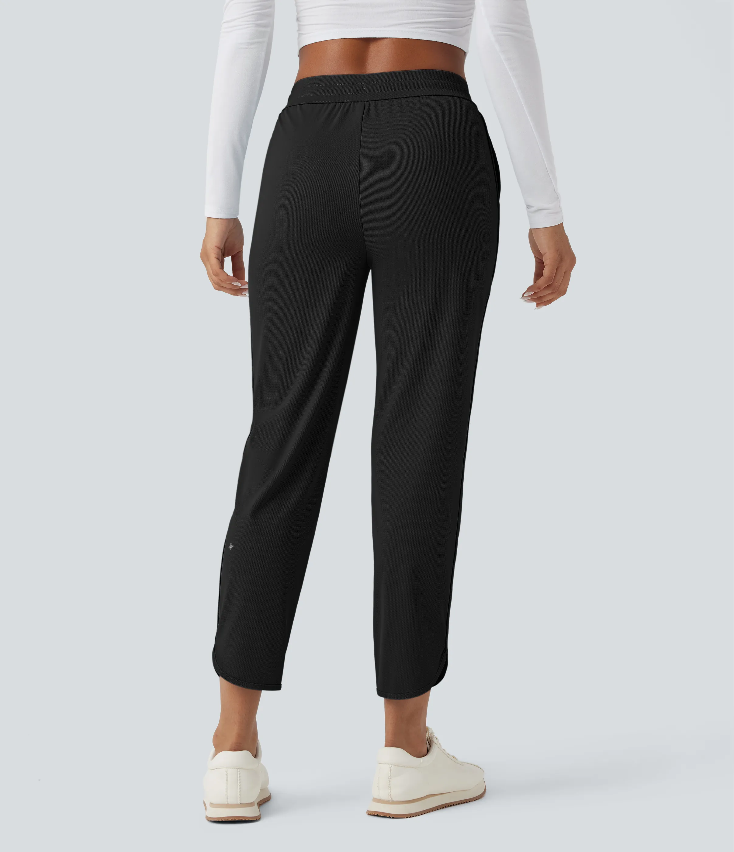 Halara Pantalones de golf ajustados de tiro medio con cordón, dobladillo curvo y secado rápido con bolsillos - UPF 40+ - Black - L(tall) sold by Halara product image thumbnail 3