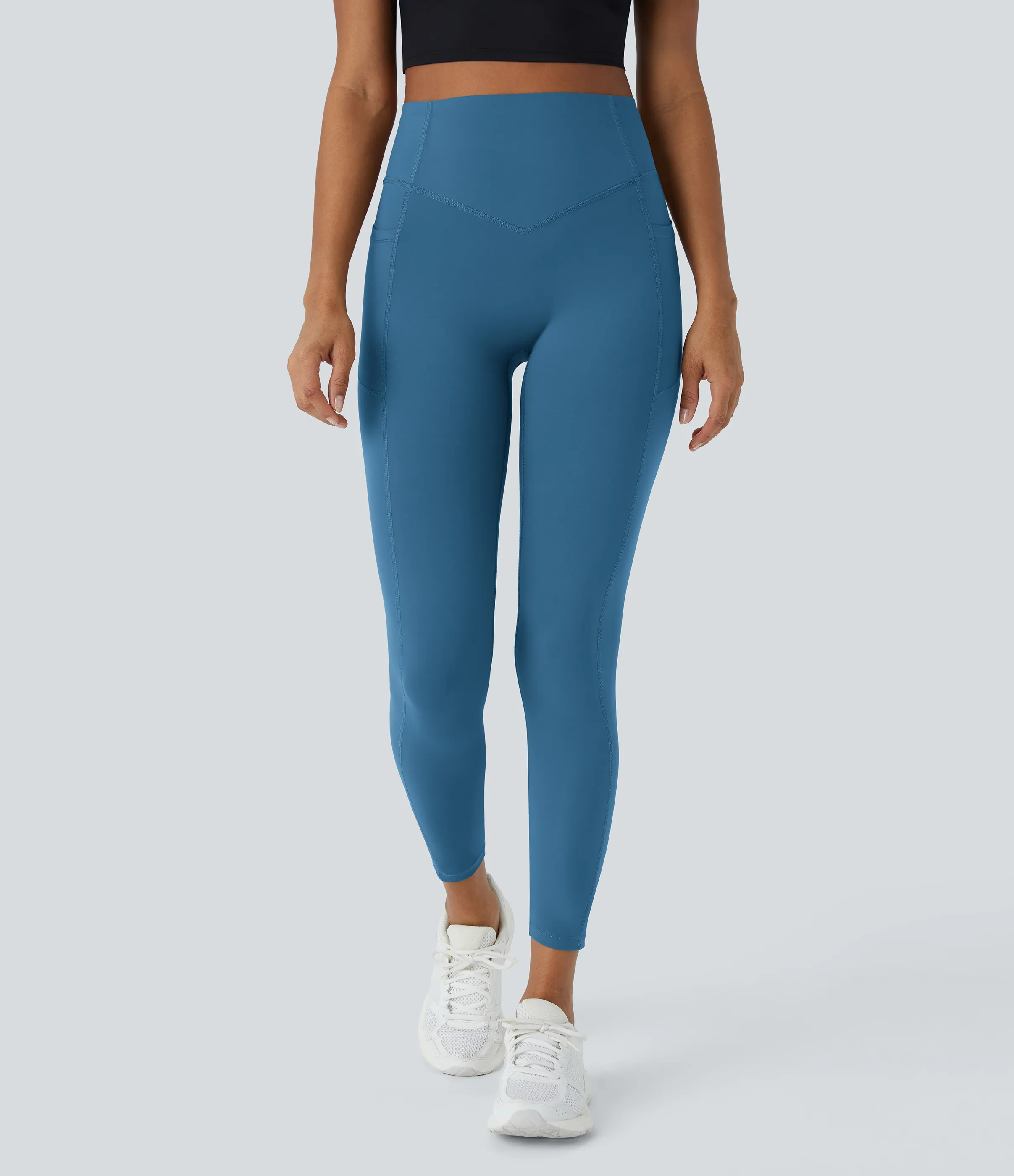 Halara Leggings SoCinched UltraSculpt entrenamiento moldeador bolsillo lateral control abdomen tiro alto - Vallarta Blue - XS(full_length) sold by Halara product image thumbnail 3