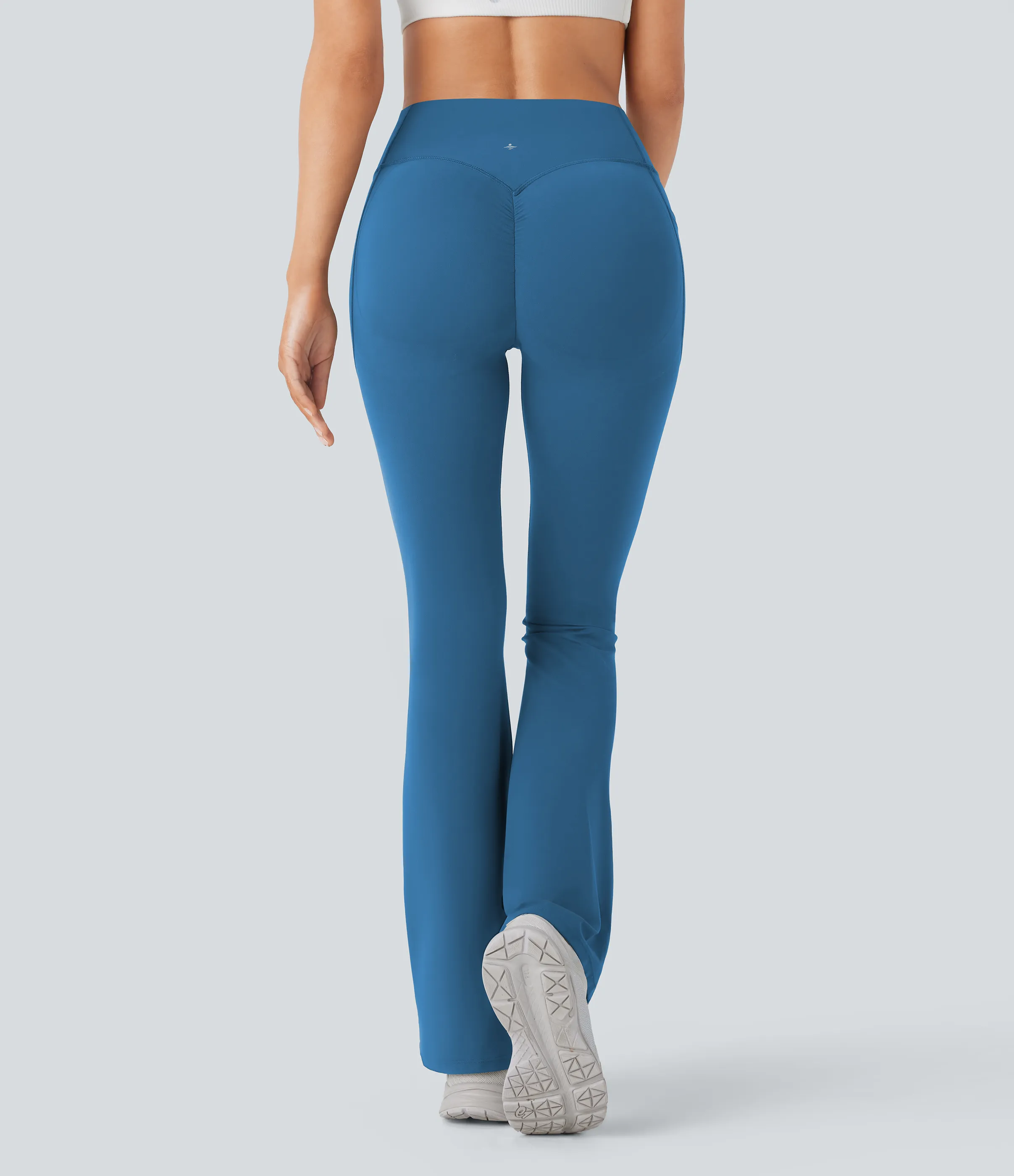 Halara Leggings SoCinched UltraSculpt Bootcut yoga tiro alto realce glúteo bolsillo lateral control abdomen moldeador - Vallarta Blue - XL(regular) sold by Halara product image thumbnail 3