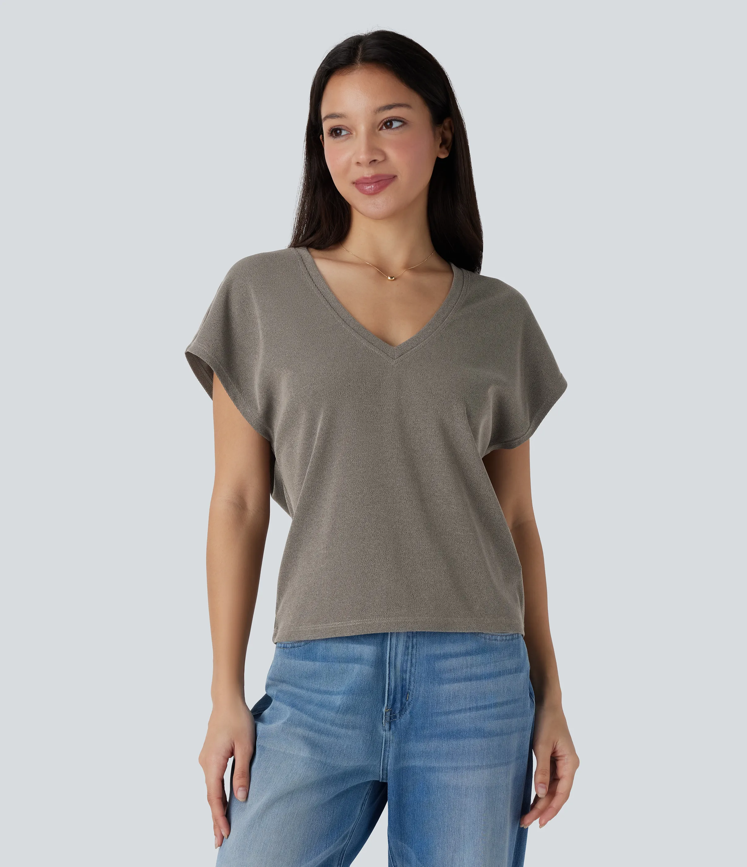 Halara Top manga corta cuello V - Hematite - XL sold by Halara product image thumbnail 2