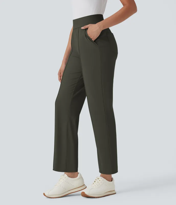 Halara Pantalón golf tiro medio alto múltiple bolsillo secado rápido - Camiseta golf - UPF 40+ - Forest Night - XS(regular) made by Halara