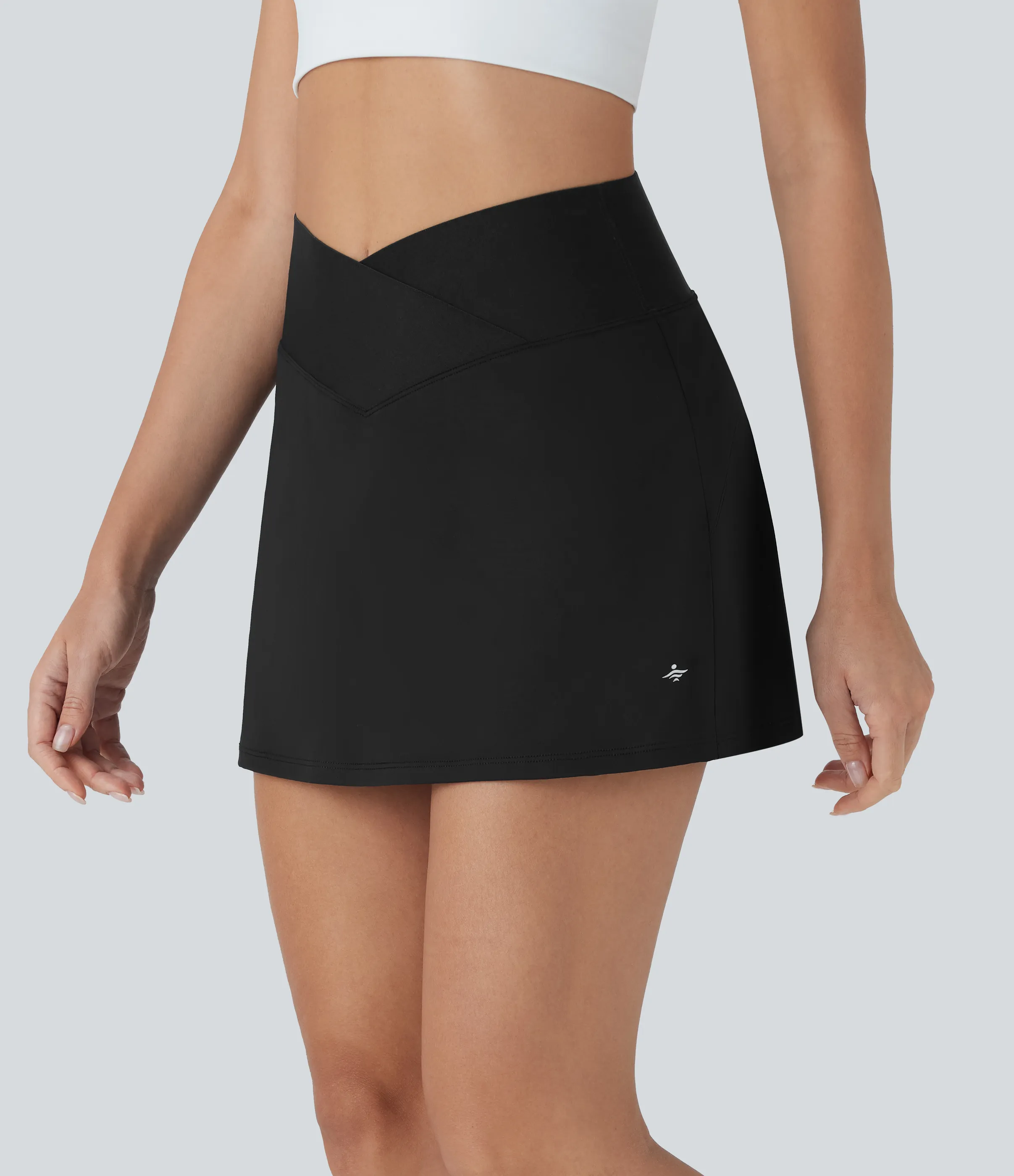 Halara Minifalda de tenis Softlyzero™ de corte A con bolsillos de tiro alto moldeador de abdomen y push-up con pantalones incorporados y bolsillos - Black - S(regular) sold by Halara product image thumbnail 4