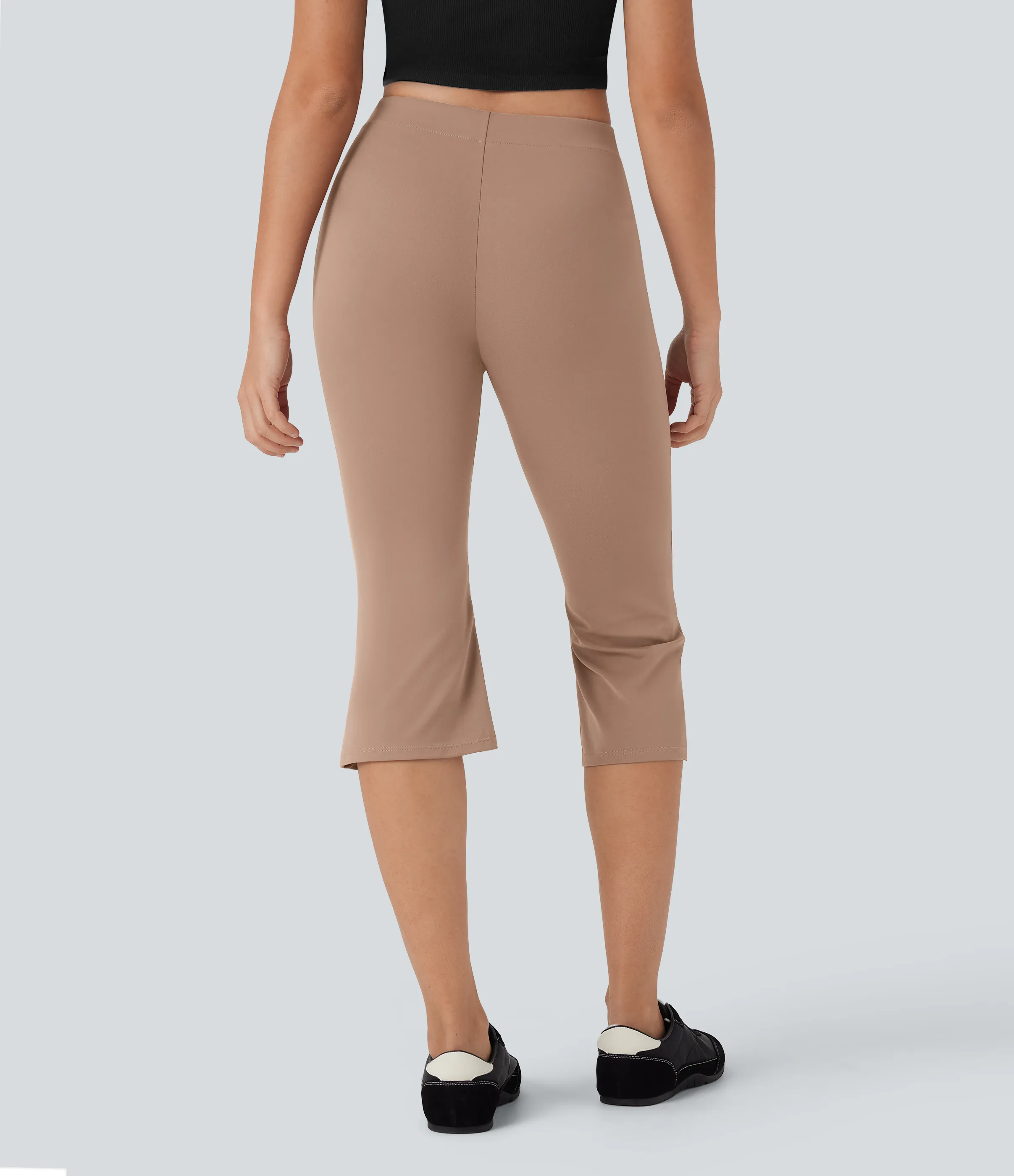 Halara Pantalones de oficina capri acampanados de tiro medio - Café au Lait - XL(regular) sold by Halara product image thumbnail 3