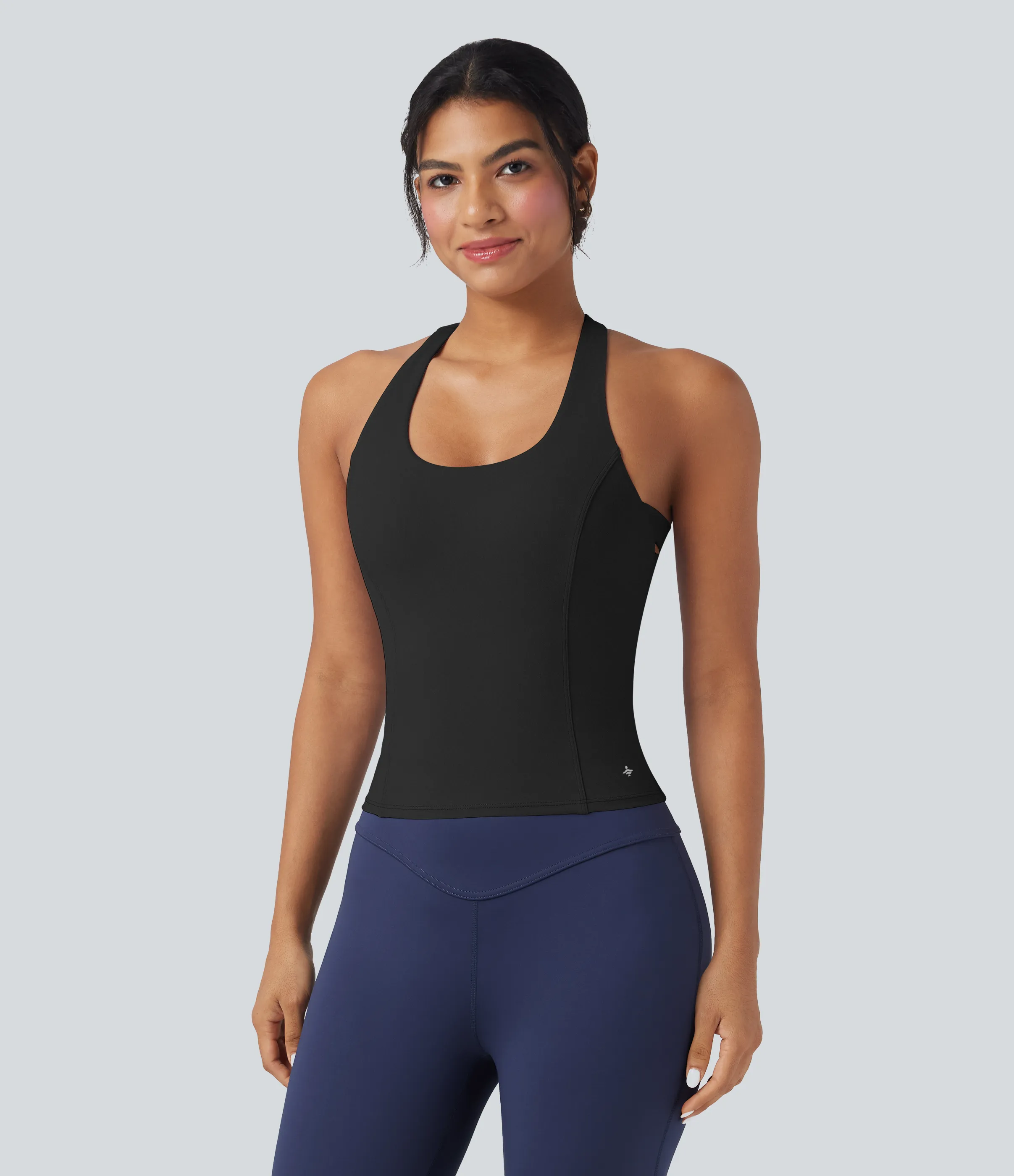 Halara Camiseta de yoga con espalda cruzada (largo extra) - Black - L(Long) sold by Halara product image thumbnail 4