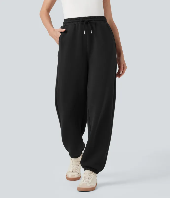 Halara Joggers casuales de tiro medio con cordón y bolsillos - Black - S(regular) sold by Halara