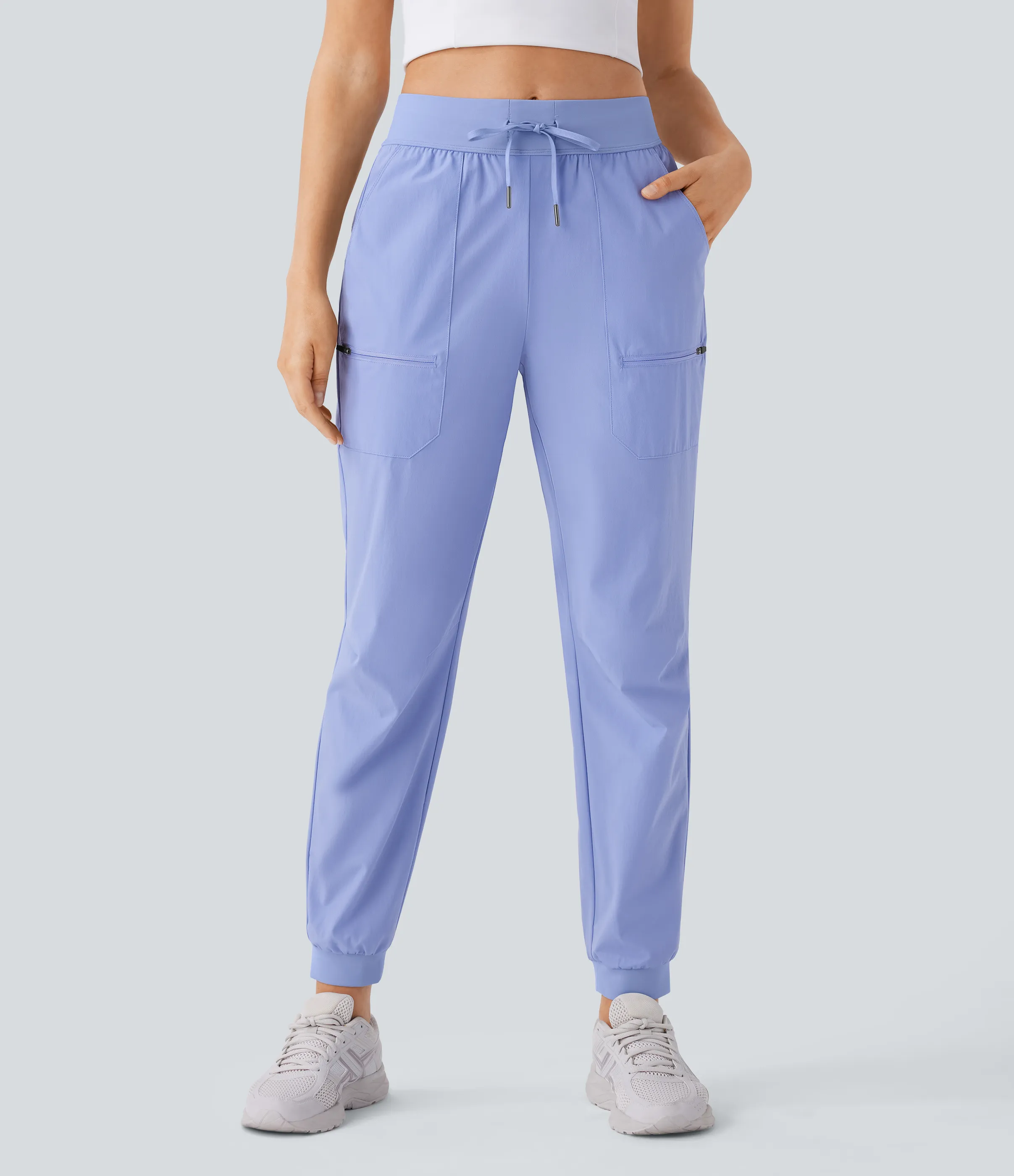Halara Joggers senderismo tiro medio resistente desgaste repelente agua cordón múltiple bolsillo - Azure Haze - S(regular) sold by Halara product image thumbnail 4