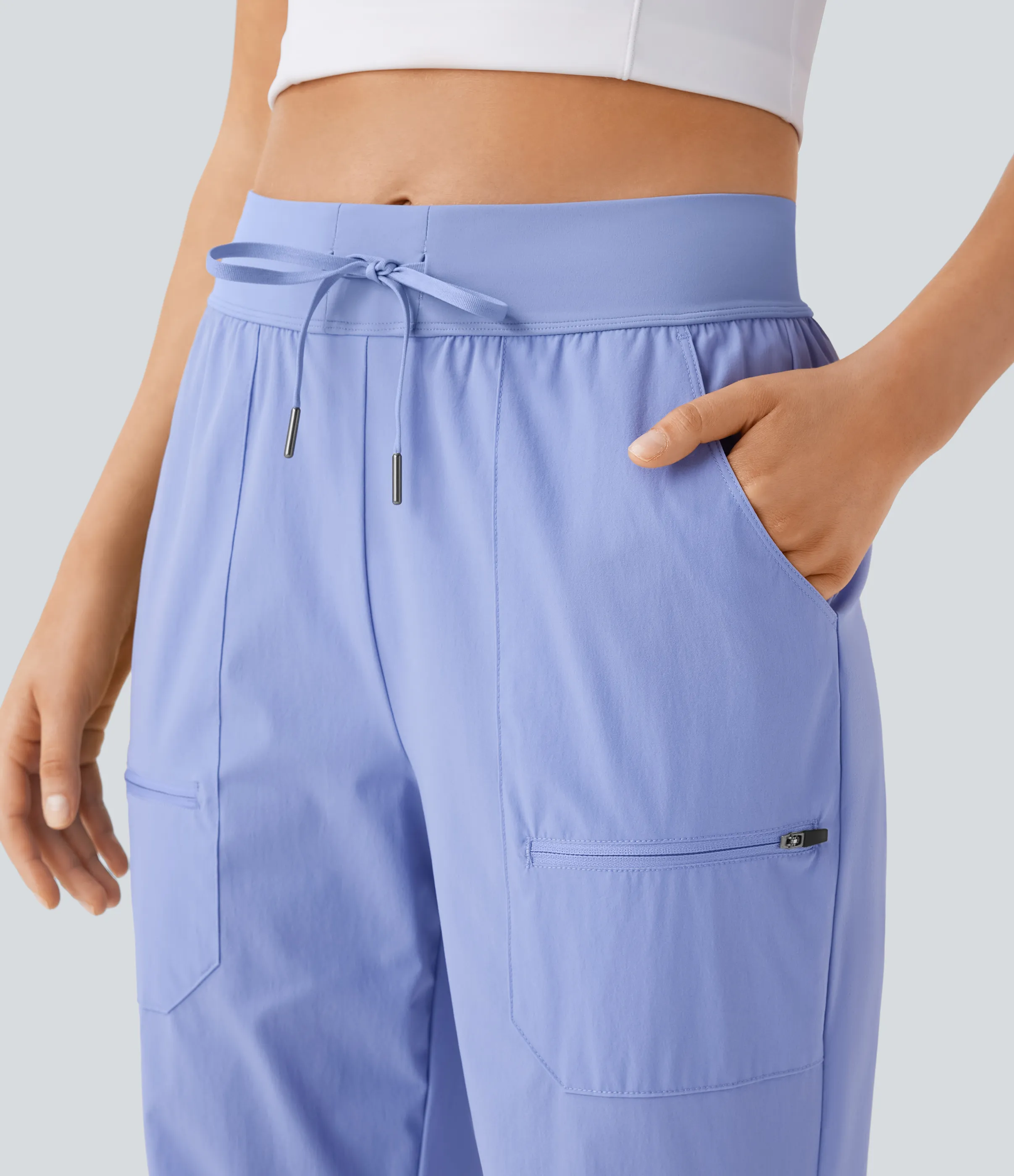 Halara Joggers senderismo tiro medio resistente desgaste repelente agua cordón múltiple bolsillo - Azure Haze - S(regular) sold by Halara product image thumbnail 5