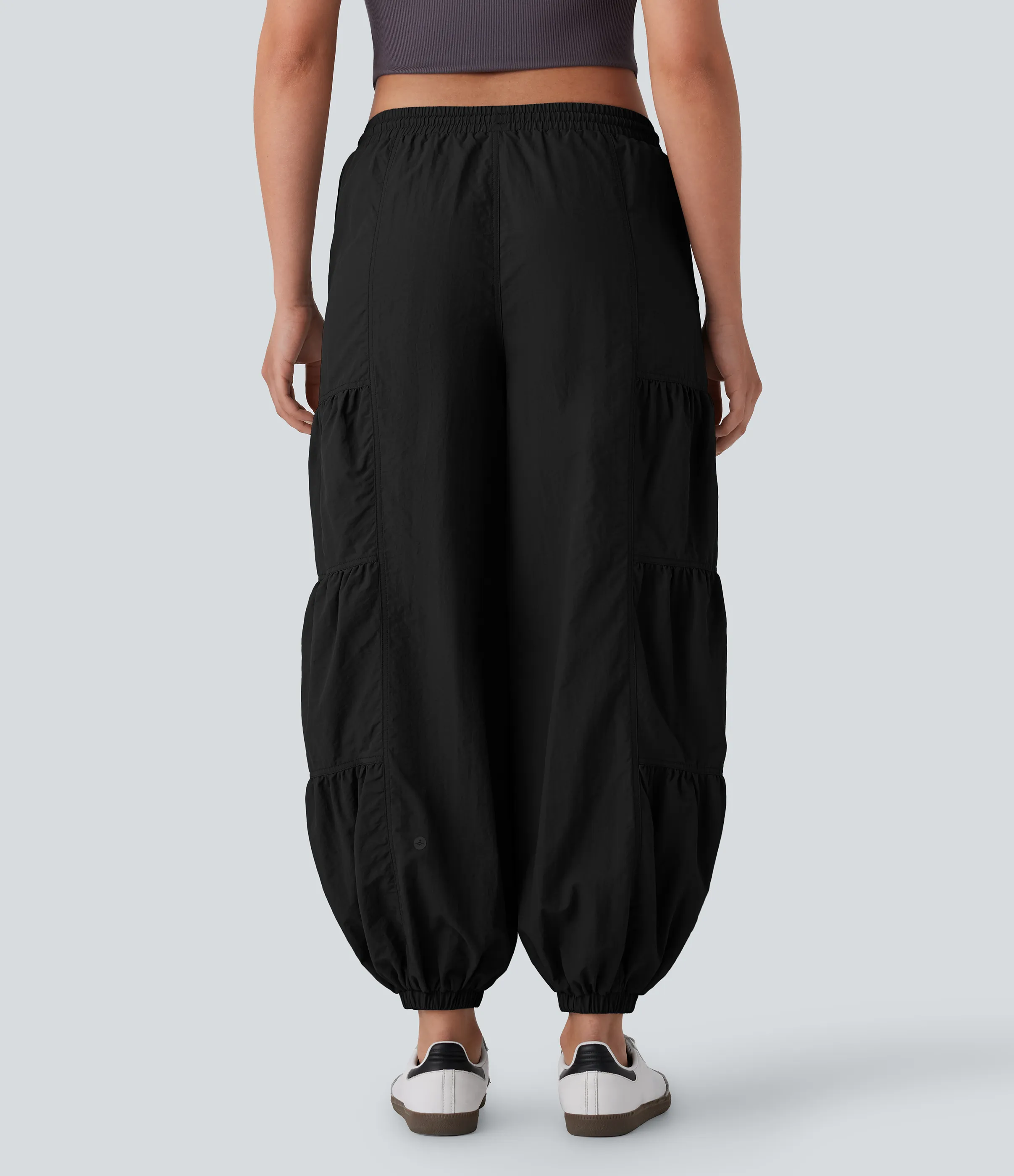 Halara Joggers cargo tiro medio bolsillo lateral fruncido cordón - Black - S(regular) sold by Halara product image thumbnail 3