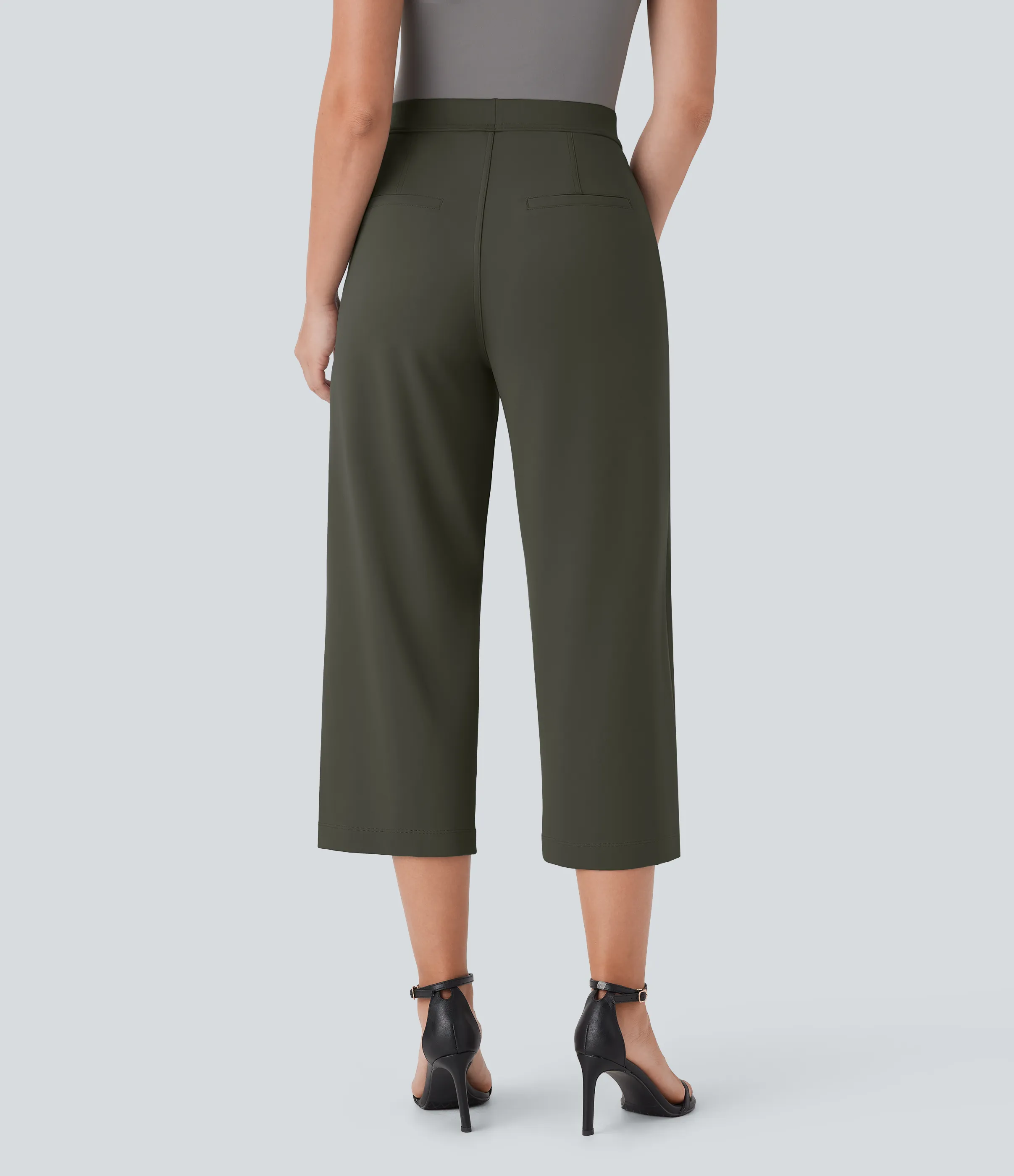 Halara Pantalón oficina capri pierna recta bolsillo lateral tiro alto - Forest Night - M(regular) sold by Halara product image thumbnail 3