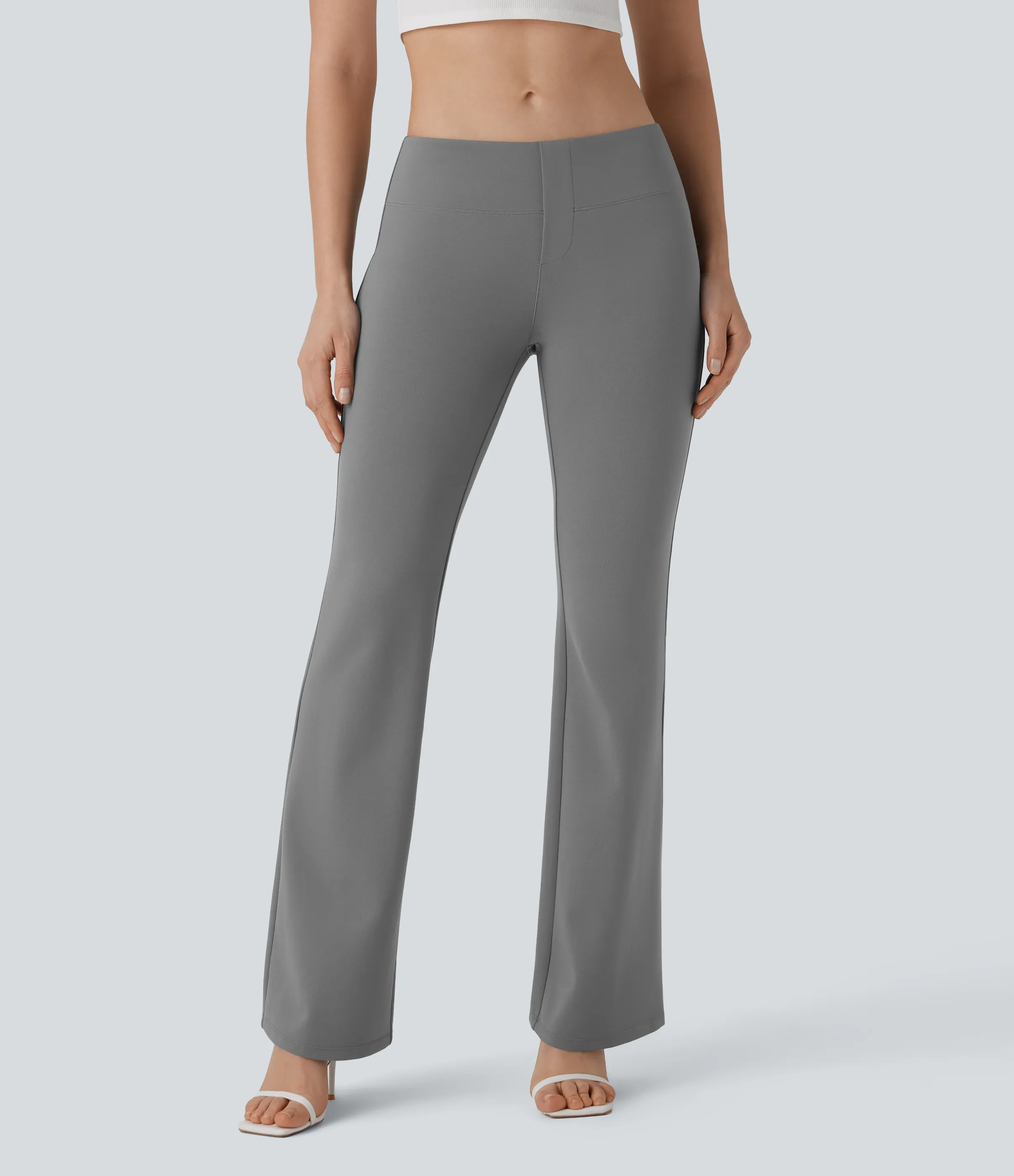 Halara Pantalón tiro bajo bolsillo lateral trasera ligero acampanado - Putty Gray - XL(regular) sold by Halara product image thumbnail 4